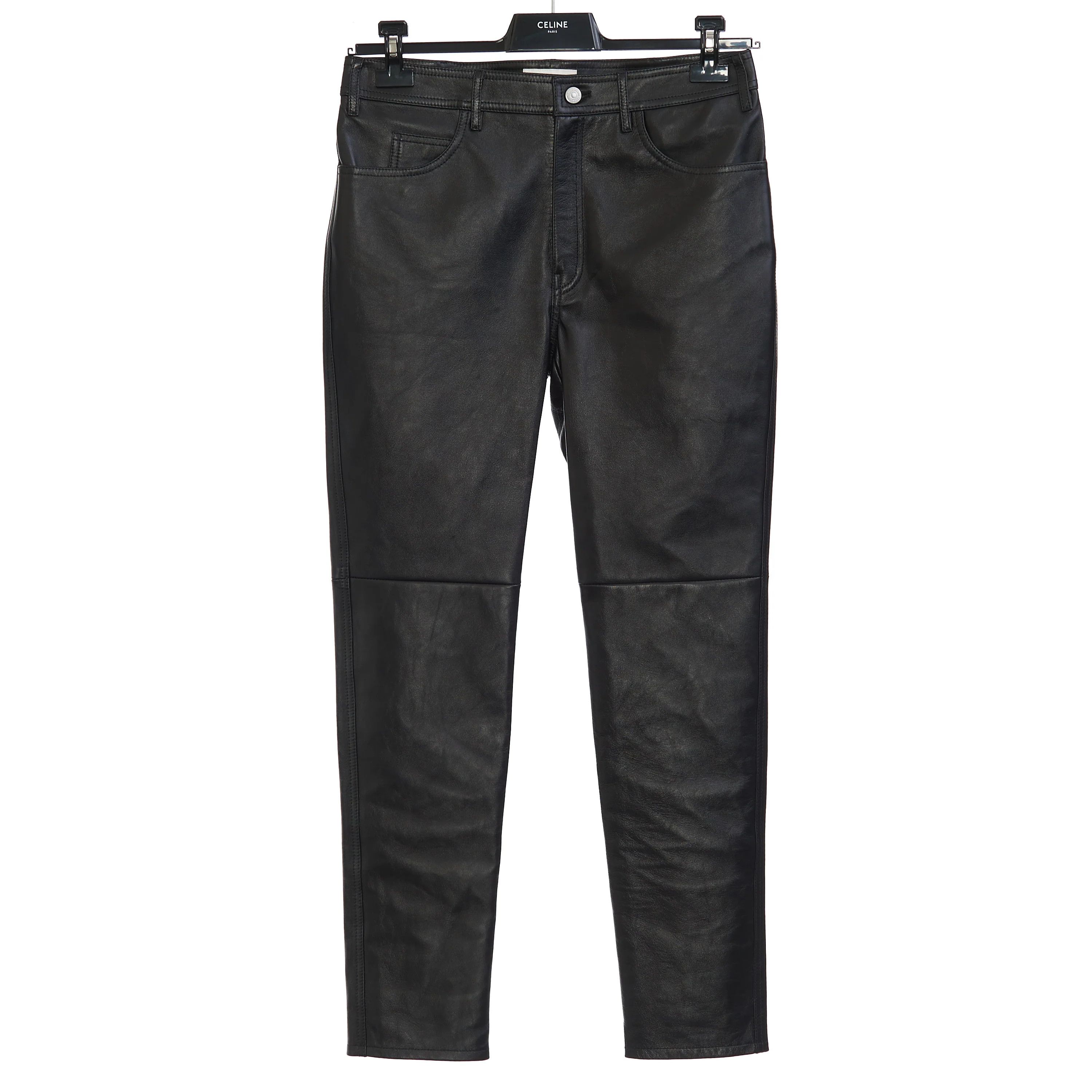 Celine o1w1db11124 Soft Lambskin Kurt Jeans in Black Size 32" / US 10 / IT 46 - 1 Thumbnail