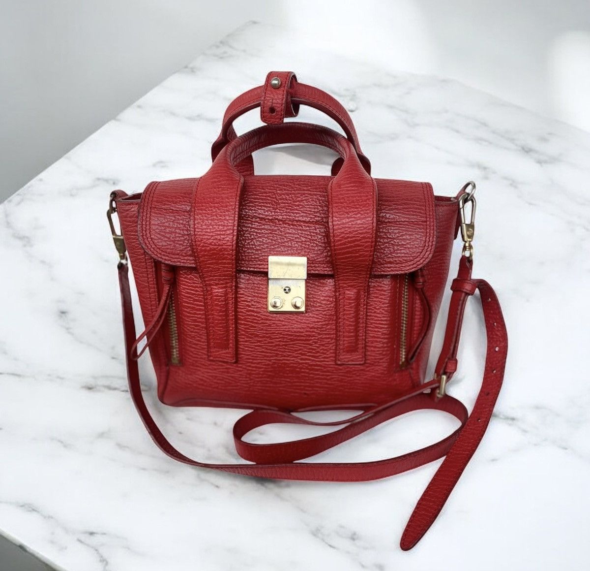 3.1 Phillip Lim Authentic 3.1 Phillip Lim Pashi Mini Satchel Red Leather Size ONE SIZE - 1 Thumbnail