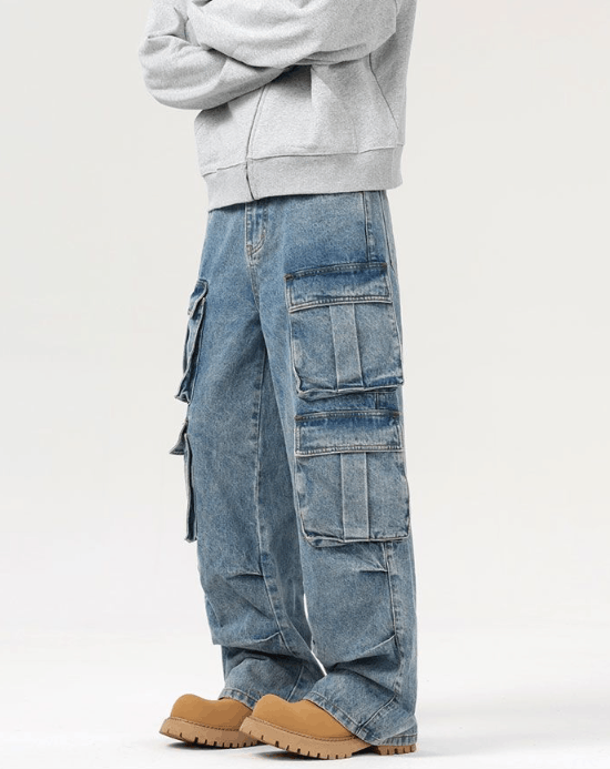Japanese Brand × Jean American retro multi-pocket loose cargo baggy jeans Size US 32 / EU 48 - 3 Thumbnail