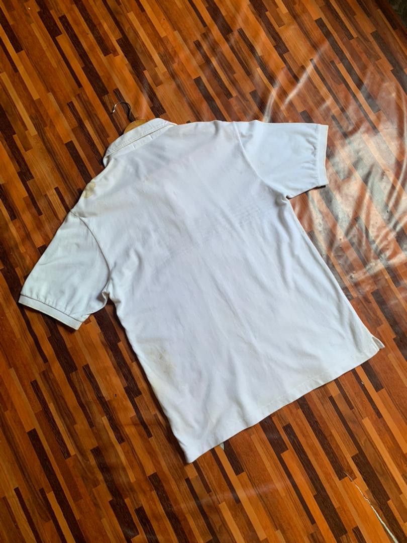 Vintage E34 Vintage 80’s Crocodile WHITE POLO SINGE STICH Size US L / EU 52-54 / 3 - 8 Thumbnail