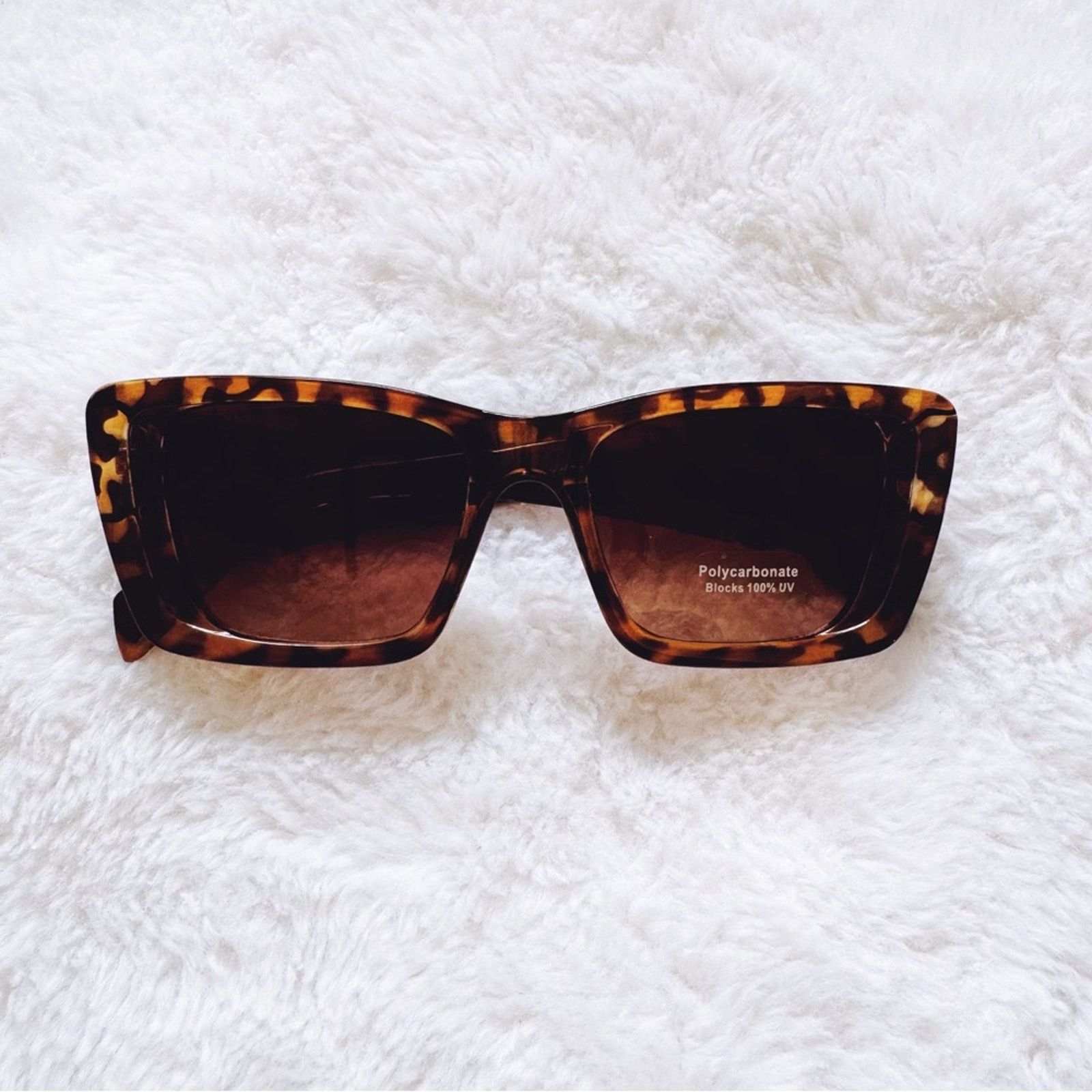 Other Lily Tortoise Brown Rectangular Sunglasses Size ONE SIZE - 1 Thumbnail