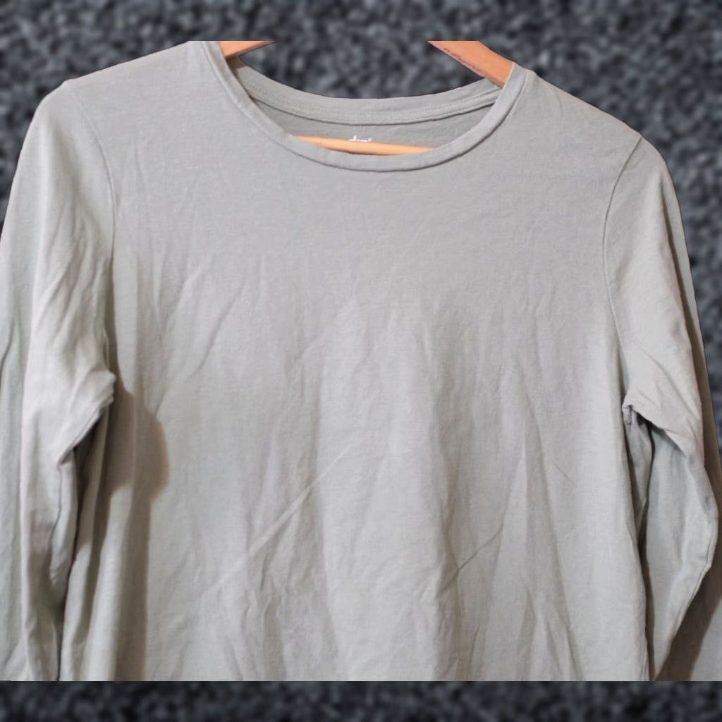 Vintage Dip Women’s M Green Longsleeve Plain T-shirt Crew Neck Organic Cotton #p43-19 Shirt Adult M Green Dip", Size M / US 6-8 / IT 42-44 - 1 Thumbnail