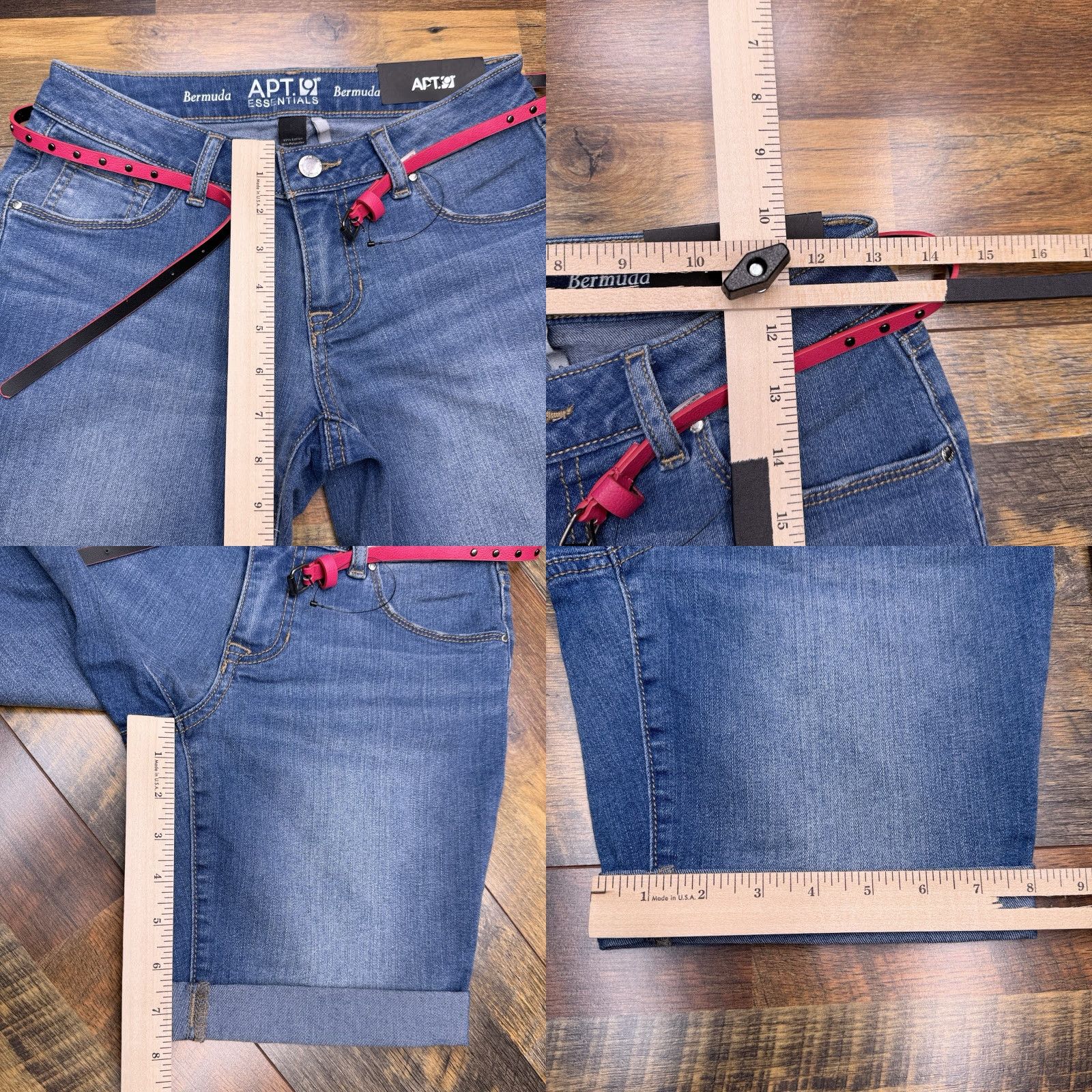 Apt. 9 **Apt. 9 Blue Petite Women's Bermuda Shorts Cuffed Belted New** User: **New Title: Bermuda Blue Petite Women's Apt. 9 Shorts Cuffed Belted** Size 26" / US 2 / IT 38 - 8 Thumbnail