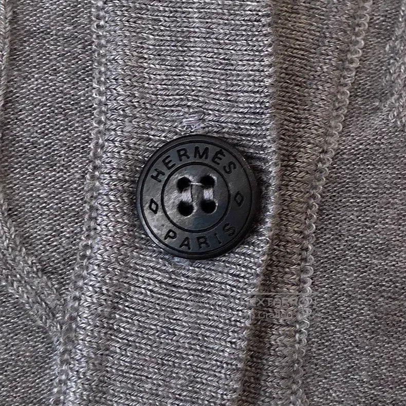 Hermes Hermes Gray suede buckle jacquard knitted cardigan Size XS / US 0-2 / IT 36-38 - 6 Thumbnail