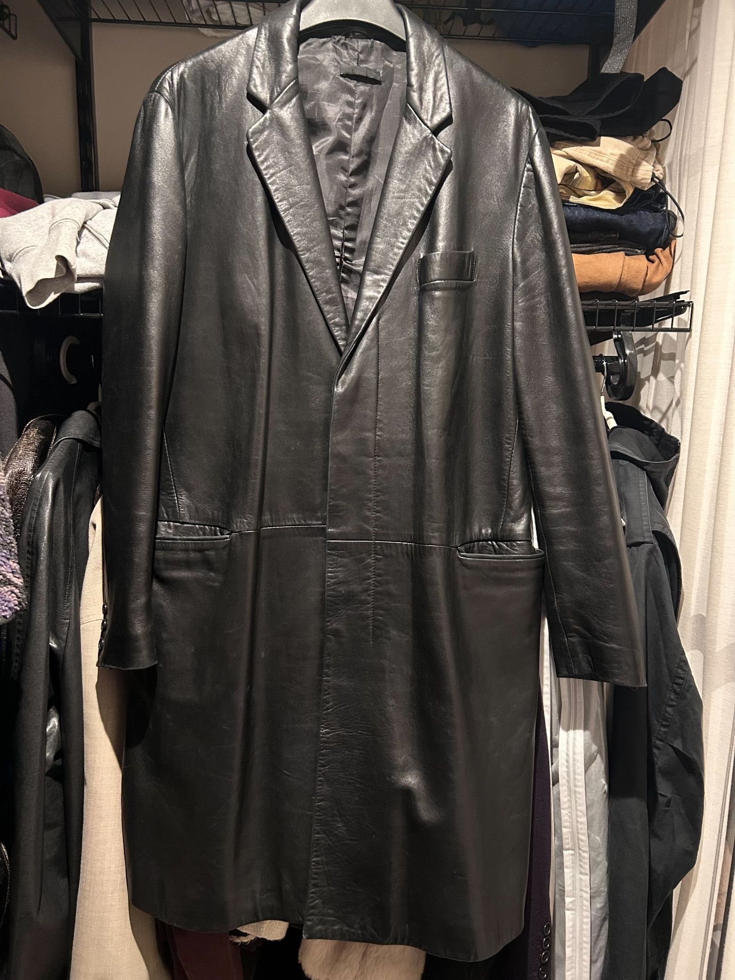 Helmut Lang Helmut Lang 2000s Black Leather Trench Size US M / EU 48-50 / 2 - 1 Thumbnail