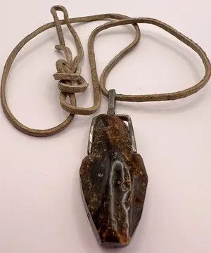 Vintage Natural Baltic AmberVintage Pendant Black Leather Necklace Size ONE SIZE - 7 Thumbnail