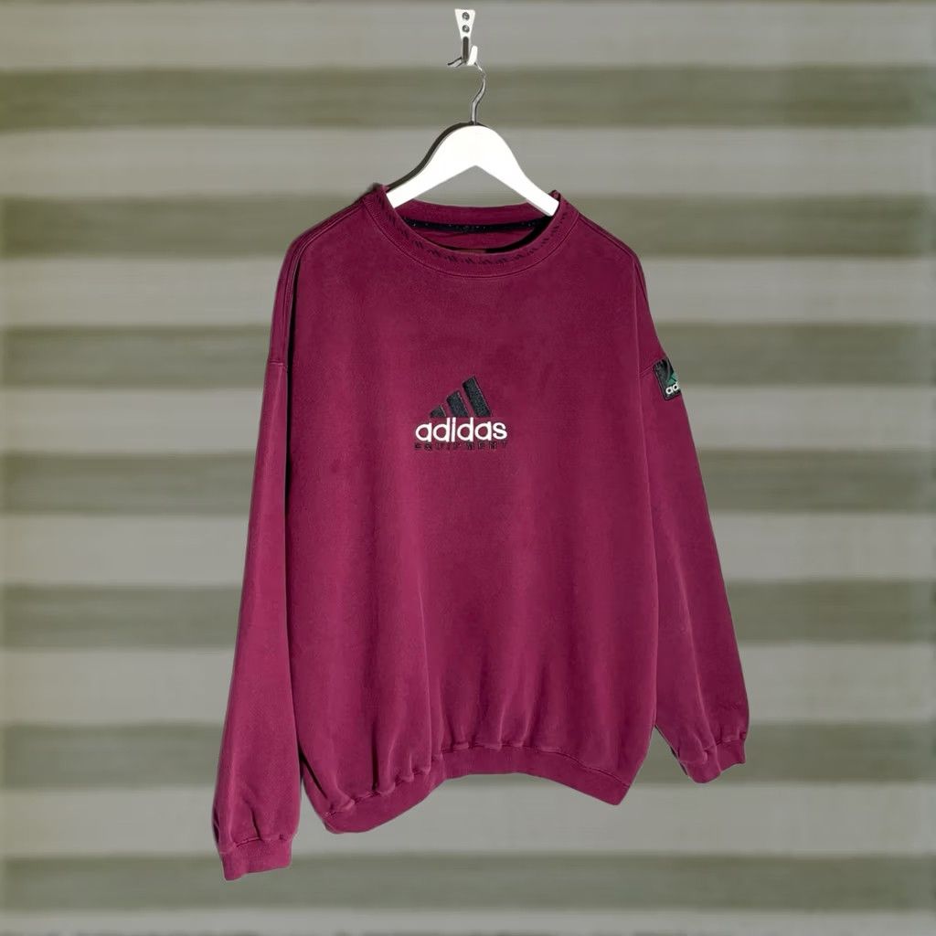 Adidas Adidas Equipment Vintage 90s Crew Neck Sweatshirt Men L Red Cotton Sweatshirt Sweatshirt Red 90s Mens Size US L / EU 52-54 / 3 - 1 Thumbnail