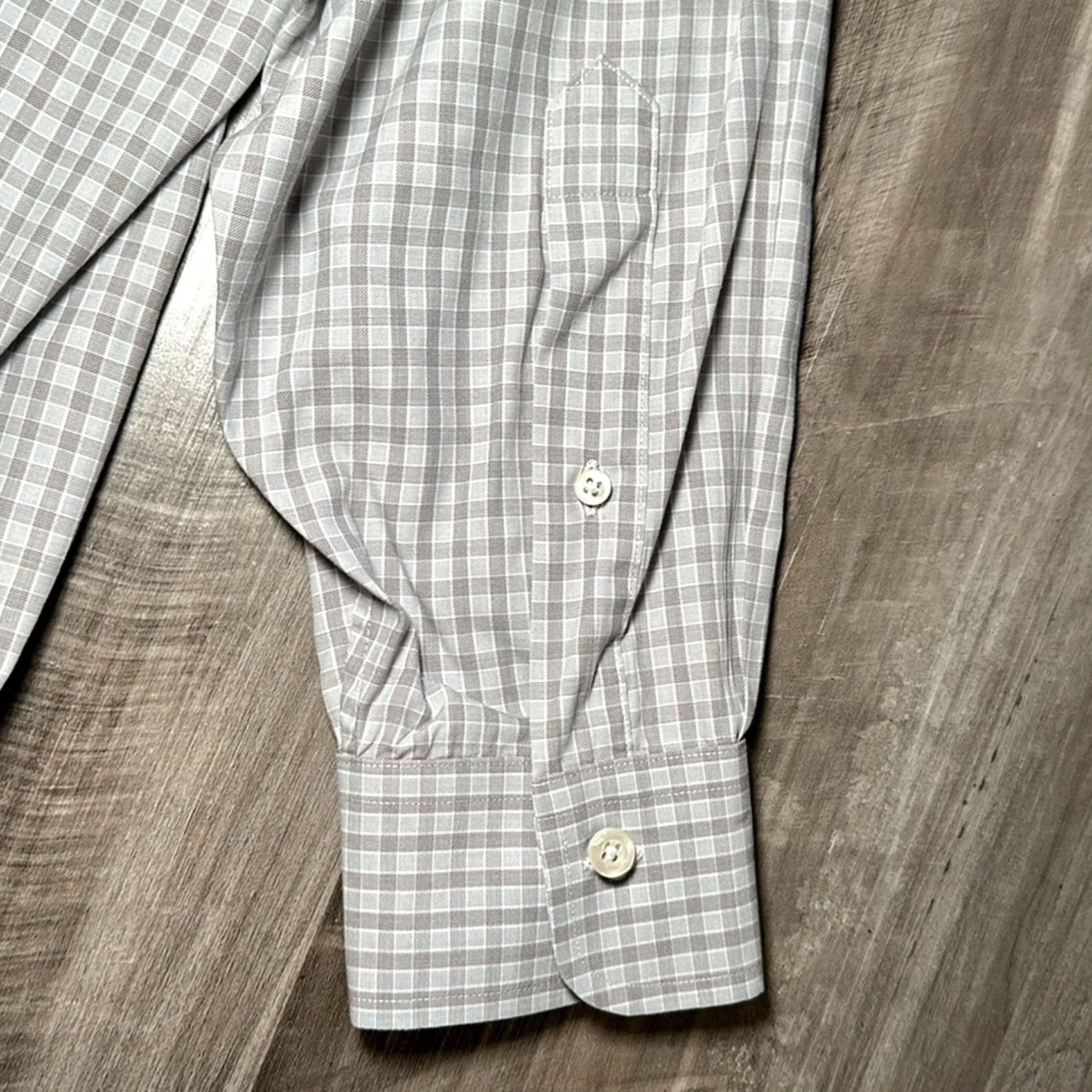 Proper Cloth Proper Cloth Spread Collar Checkered Long Sleeve Button Down 2XL Gray Mens Shirt Size US XXL / EU 58 / 5 - 4 Thumbnail
