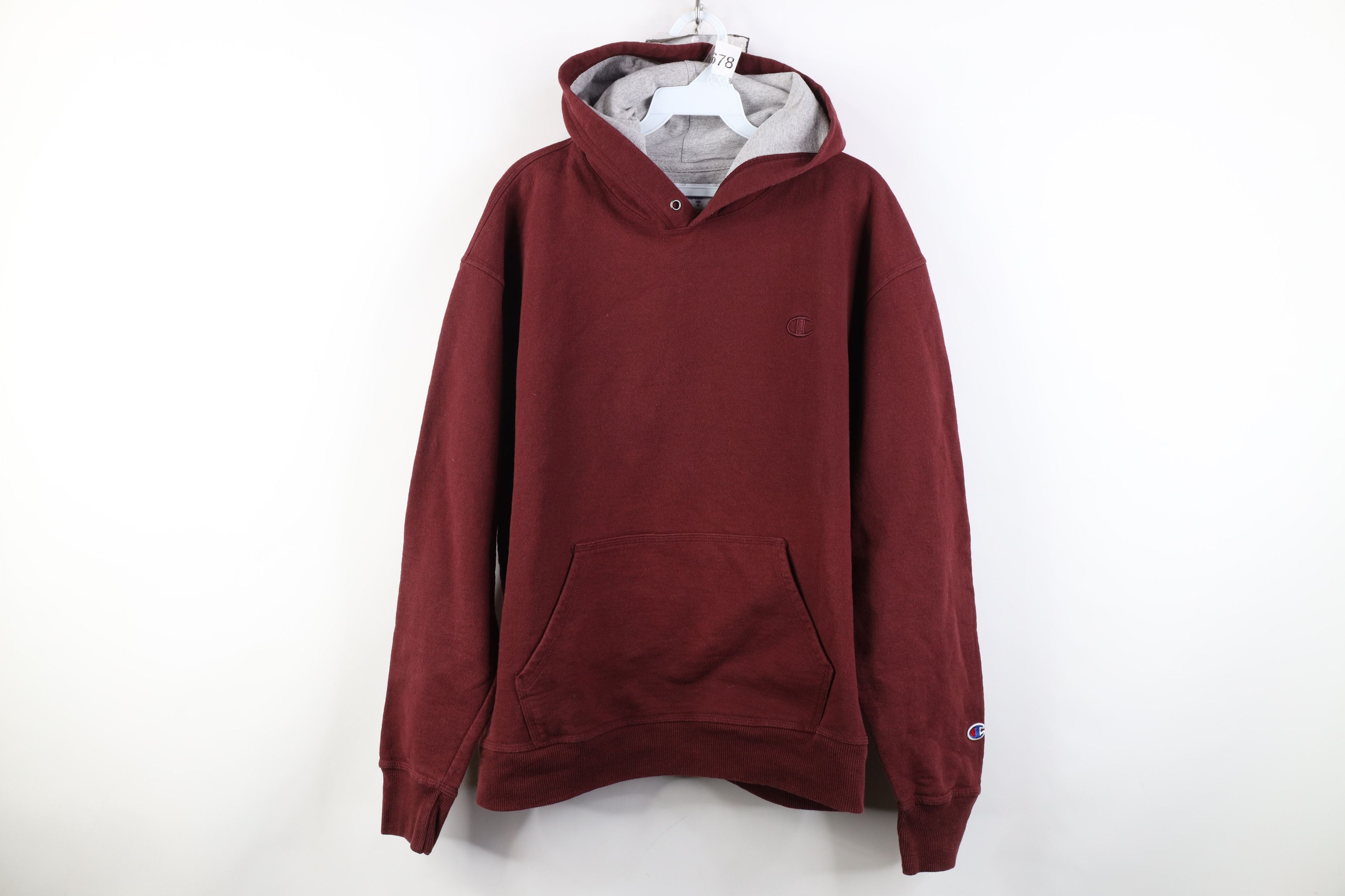 Champion Vintage Y2K Champion Monochrome Heavy Hoodie Sweatshirt Red Size US L / EU 52-54 / 3 - 1 Thumbnail