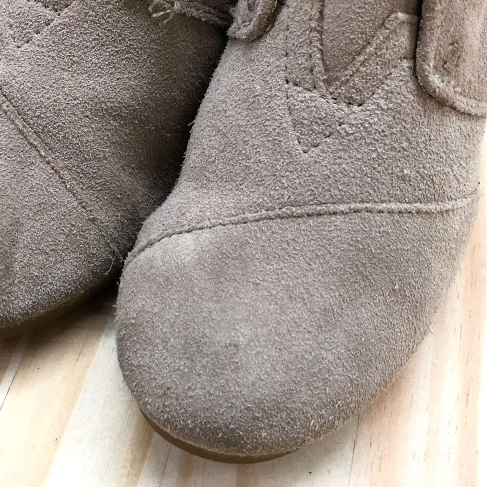 Toms TOMS Boots Womens 7 Casual Desert Wedge Ankle Bootie Brown Suede Leather Bootie Womens Wedge Fall Casual 2.75in Leather Brown Size US 7 / IT 37 - 4 Thumbnail