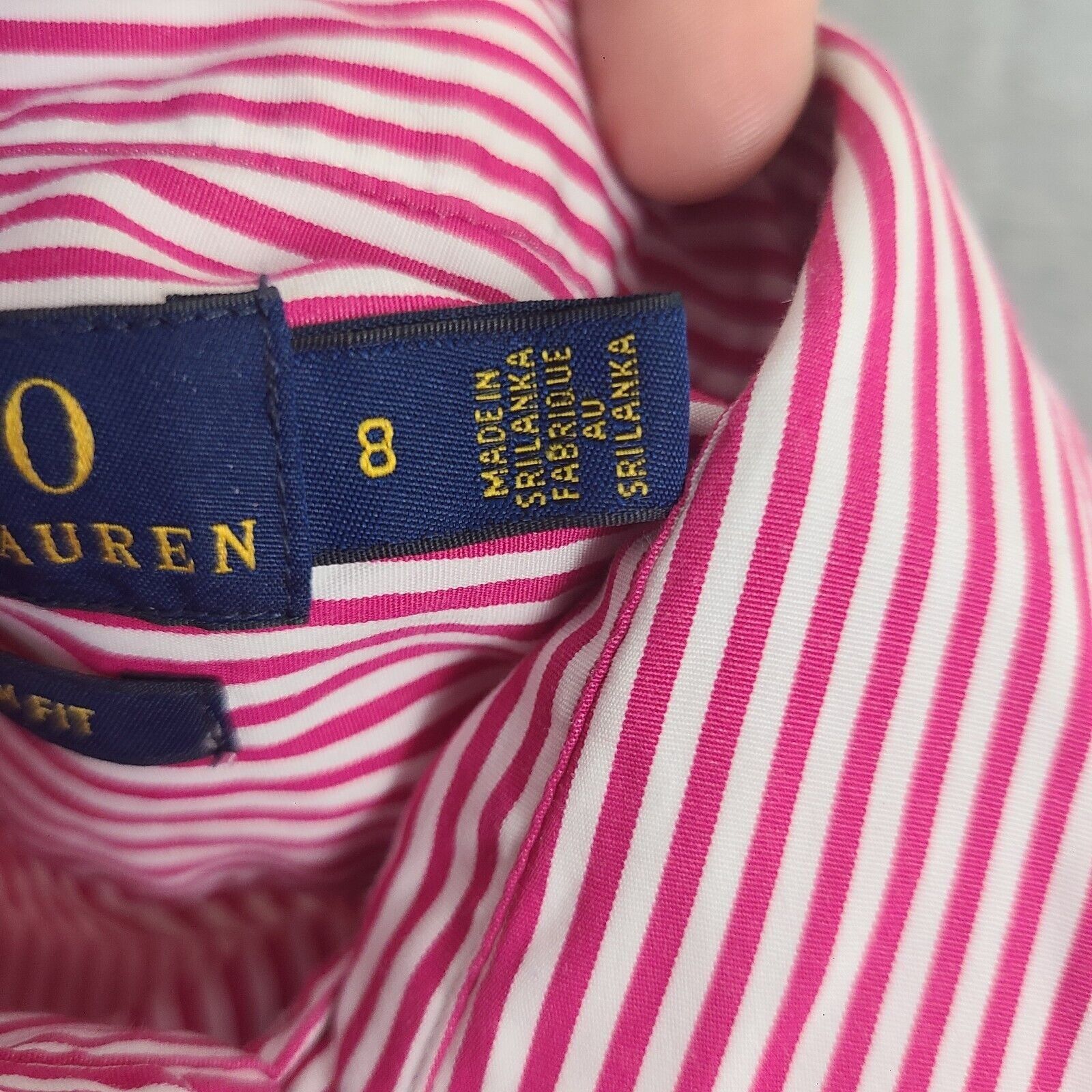 Lauren Ralph Lauren Ralph Lauren Women Red Striped Long Sleeve Button Down Shirt Size M / US 6-8 / IT 42-44 - 4 Thumbnail