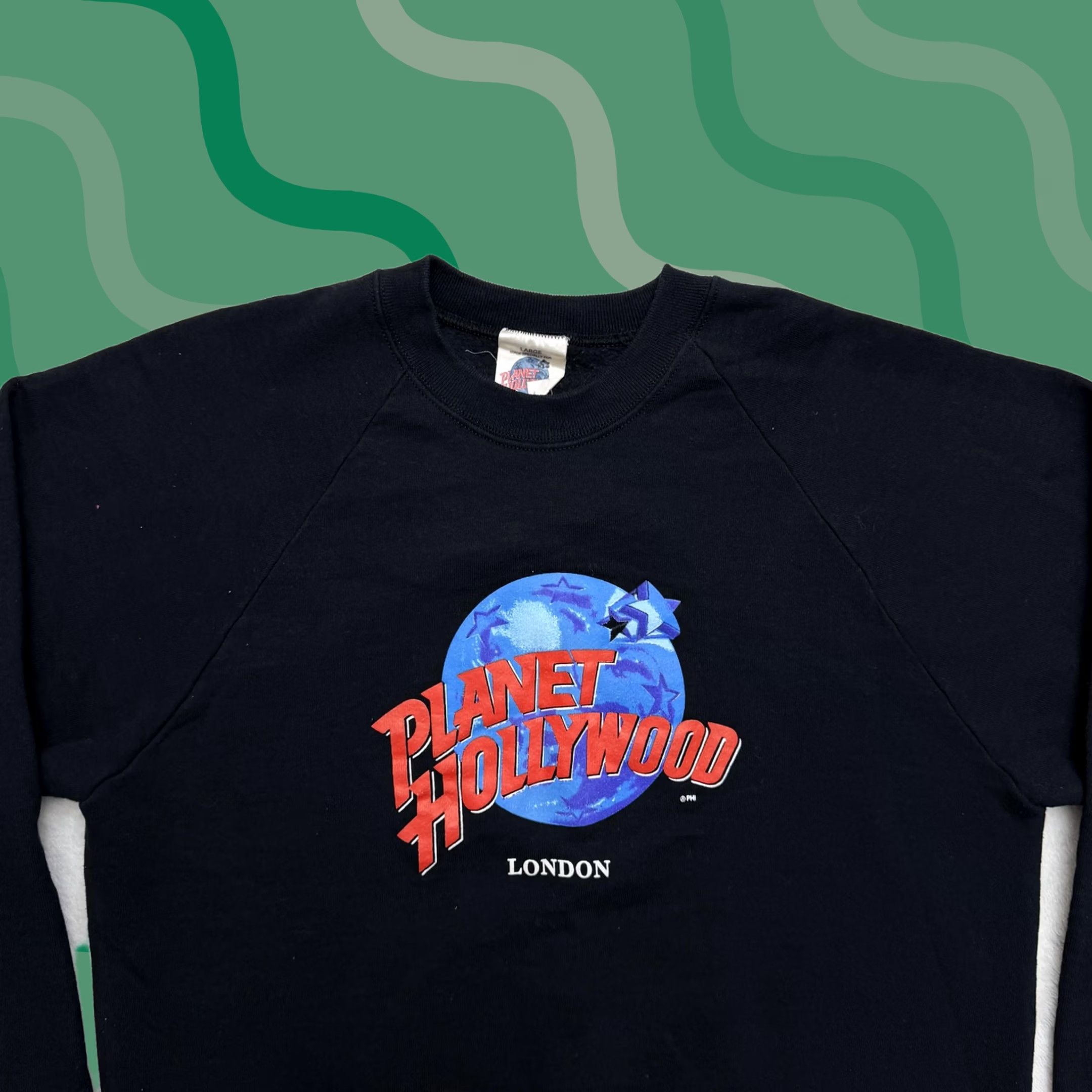 Planet Hollywood VINTAGE Planet Hollywood London Sweatshirt Mens Large Black Graphic 90s Crewneck Logo Printed Pullover Movie City Size US L / EU 52-54 / 3 - 1 Thumbnail