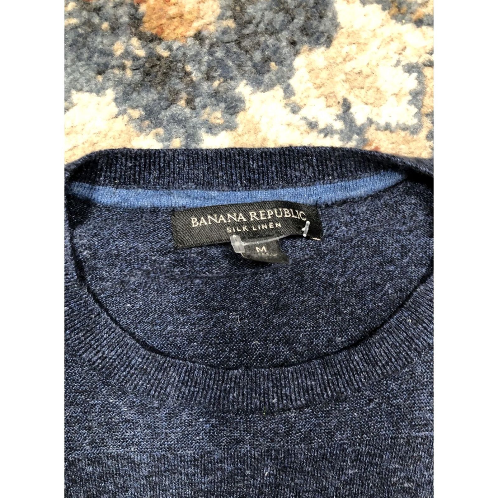 Banana Republic Banana Republic Sweater Mens Medium Blue Silk Linen Crewneck Pullover Knit Size US M / EU 48-50 / 2 - 6 Thumbnail