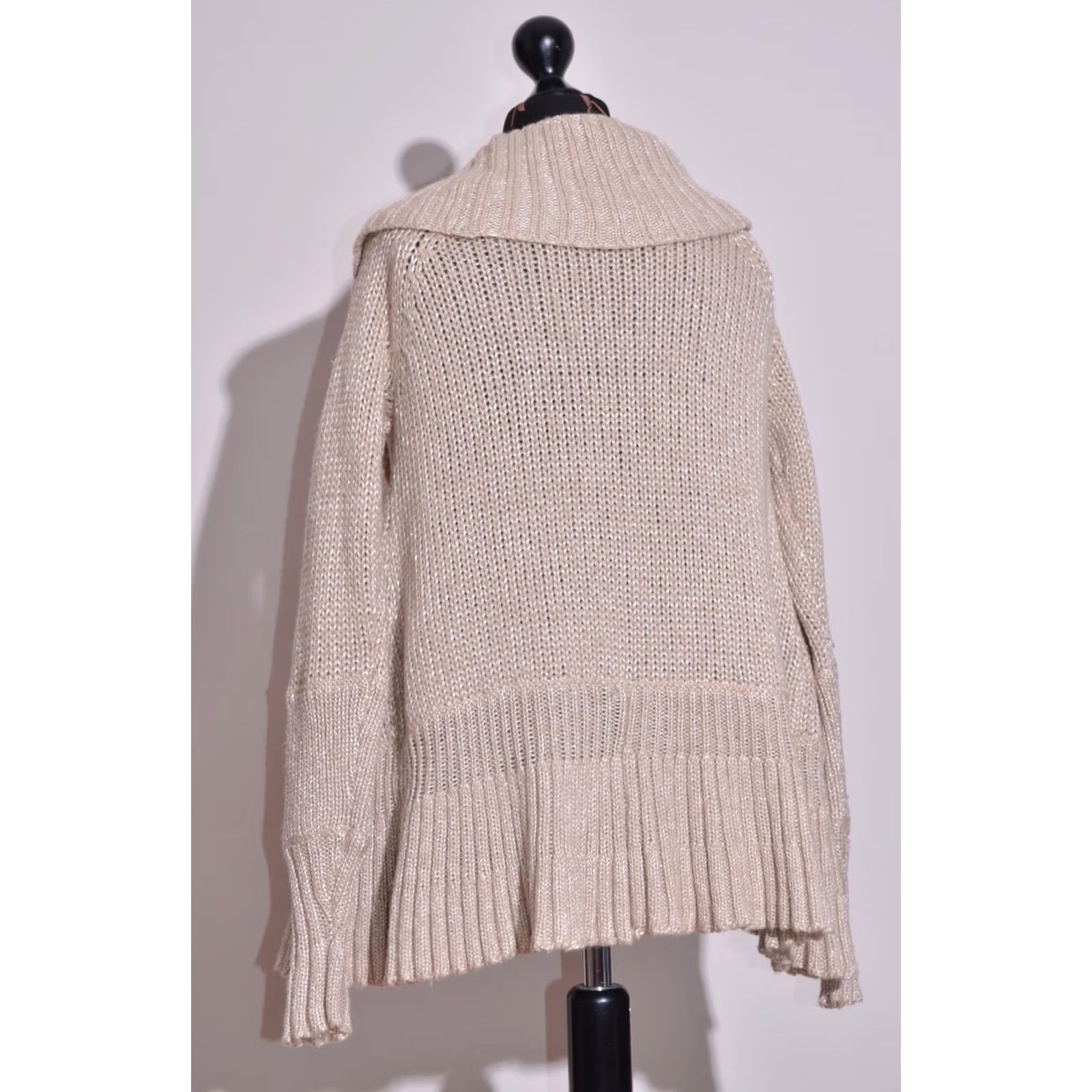 Diane von Furstenberg Diane von Furstenberg Wool Blend Knitted Beige Open Cardigan Jumper Size M Women Cardigan XS? Size M / US 6-8 / IT 42-44 - 4 Thumbnail