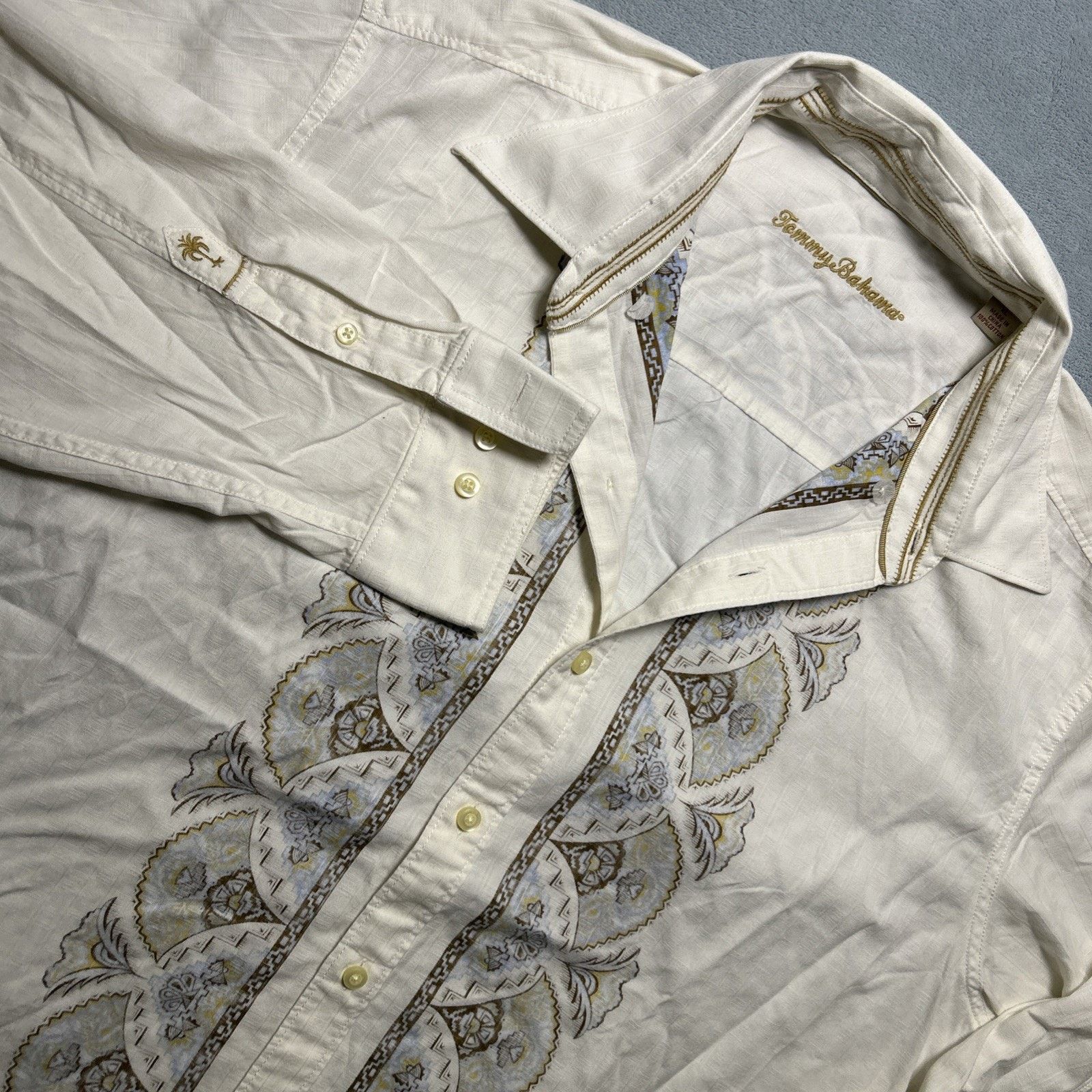 Tommy Bahama Tommy Bahama Native Button Up Shirt XL Long Sleeve Cotton Size US XL / EU 56 / 4 - 9 Thumbnail