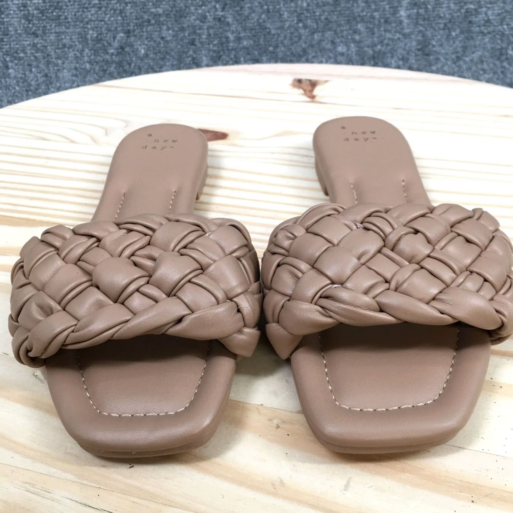 Vintage A New Day Sandals Womens Carissa Woven Strap Slip On Flats Slide Brown NEW Size US 7 / IT 37 - 4 Thumbnail