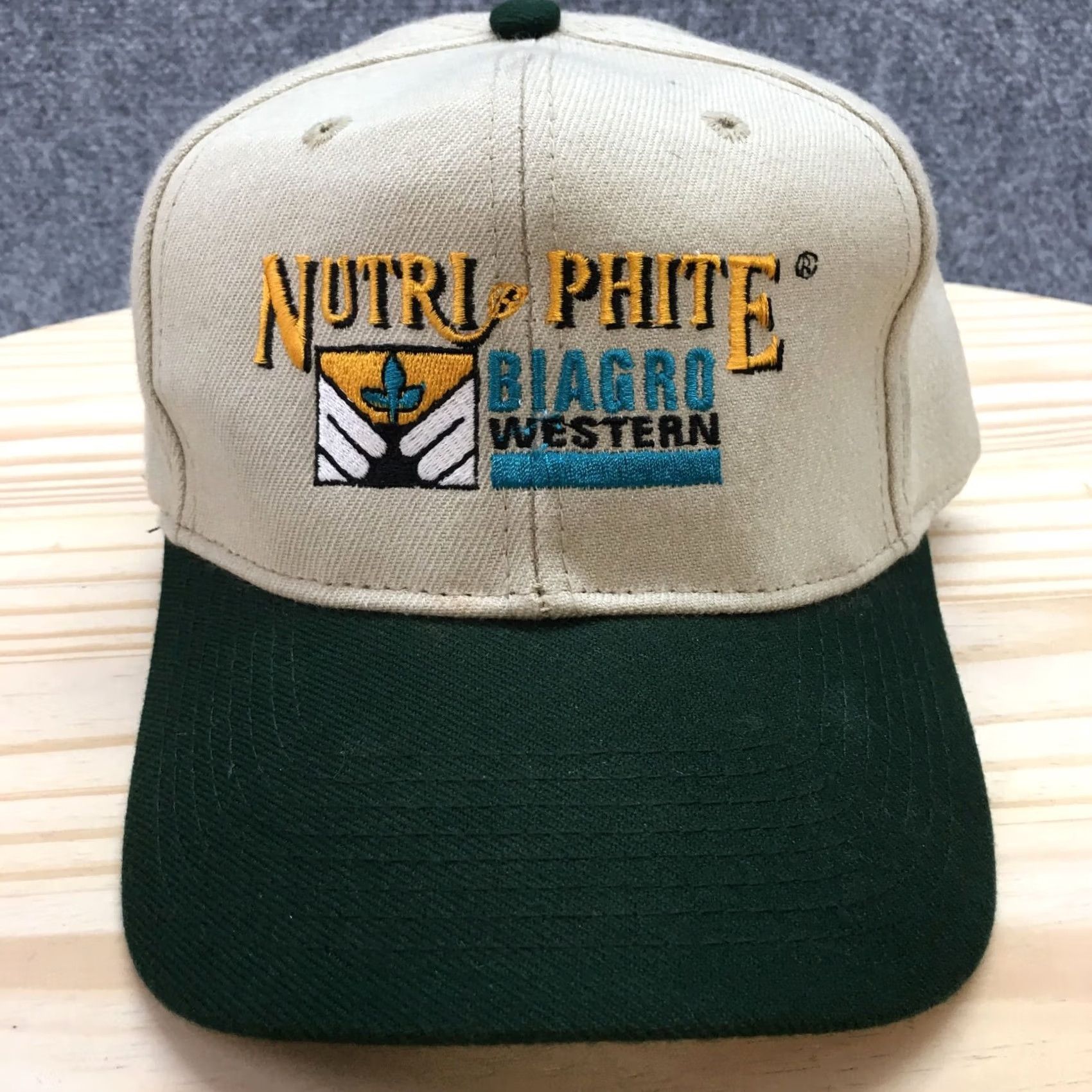 Vintage OTTO Baseball Hat Mens Beige OS Curved Brim Embroidered Logo Nutri Phite Biagro Size ONE SIZE - 2 Thumbnail