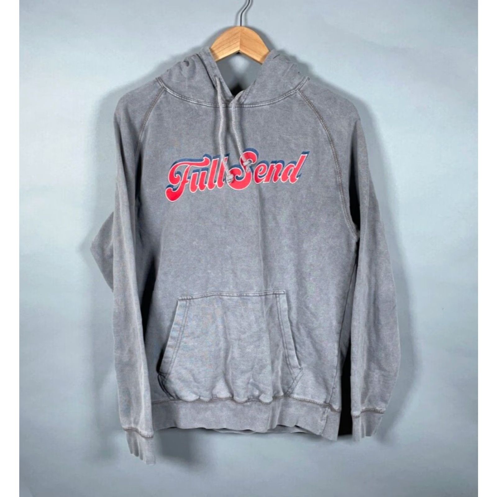 Vintage VINTAGE Full Send Hoodie Shirt Adult Medium Gray Distressed Pumpkin Graphic 90s? Size US M / EU 48-50 / 2 - 2 Thumbnail