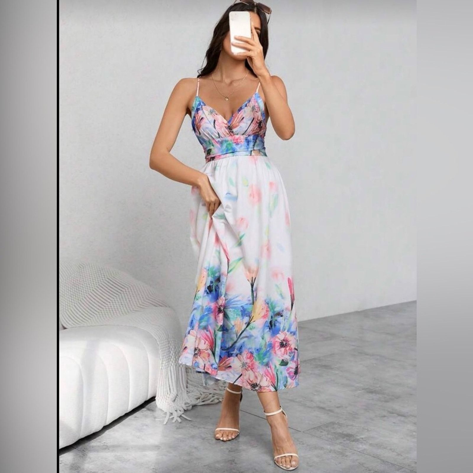 New Chic Multicolor Floral Maxi Dress size S