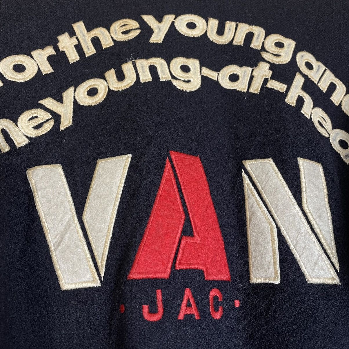 Van VINTAGE VAN JAC LEATHER SLEEVE WOOL VARSITY JACKET Size US L / EU 52-54 / 3 - 7 Thumbnail