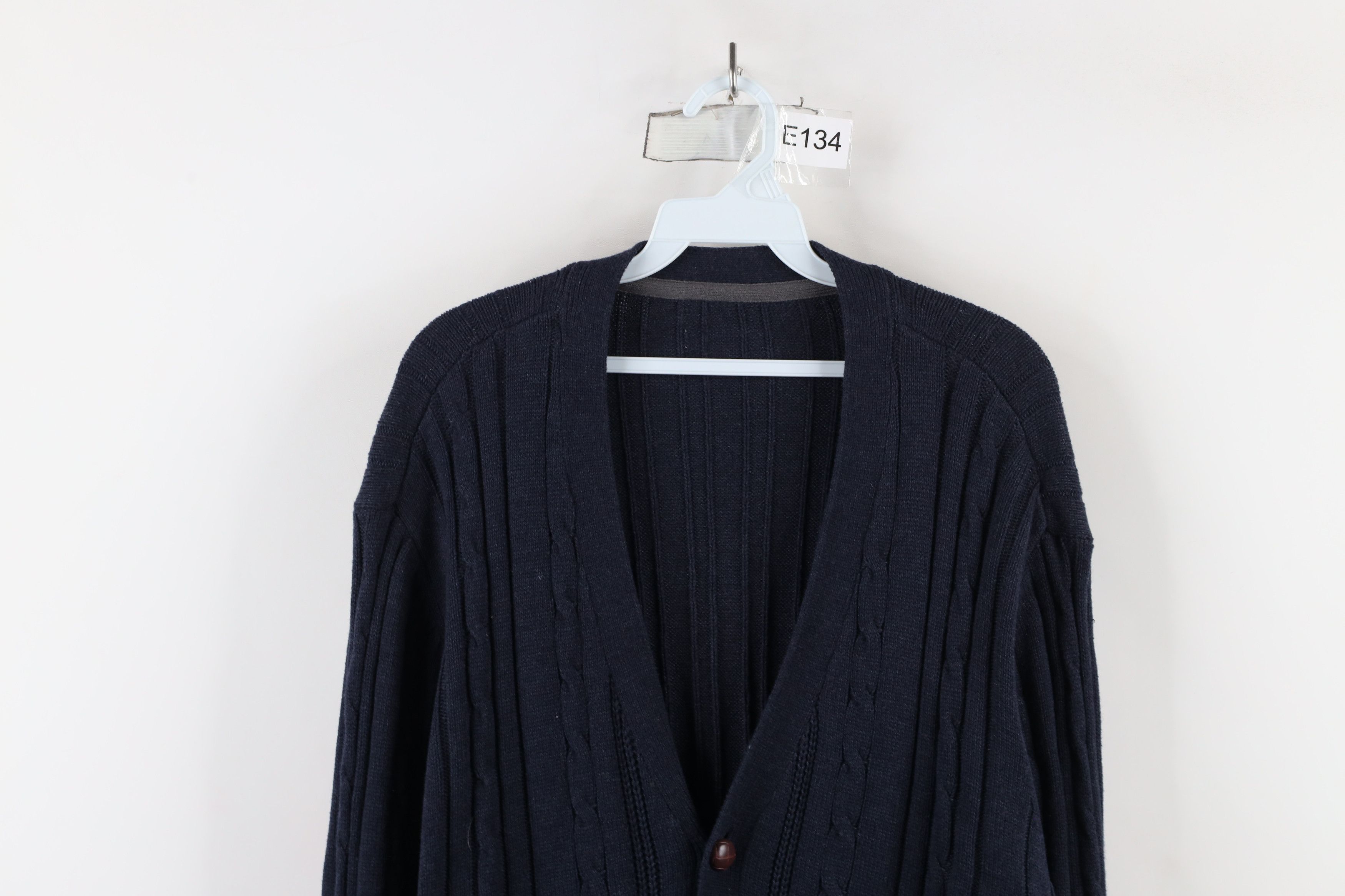 Vintage Vintage 90s Streetwear Chunky Cable Knit Cardigan Sweater Size US L / EU 52-54 / 3 - 2 Thumbnail