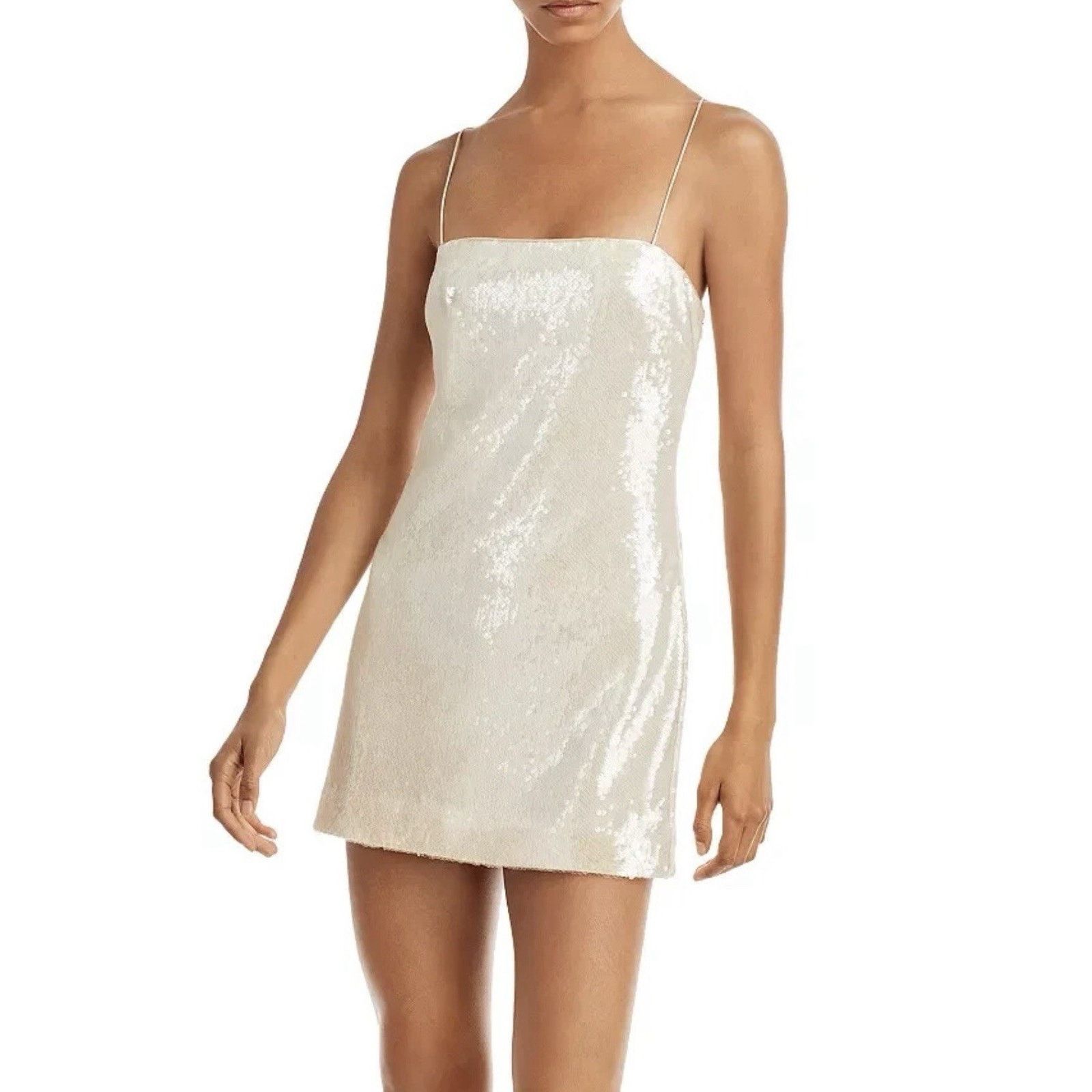 Cinq a Sept Cinq a Sept Alabaster Lauri Sequin Cream Lace Up Back Dress Size XL / US 12-14 / IT 48-50 - 1 Thumbnail
