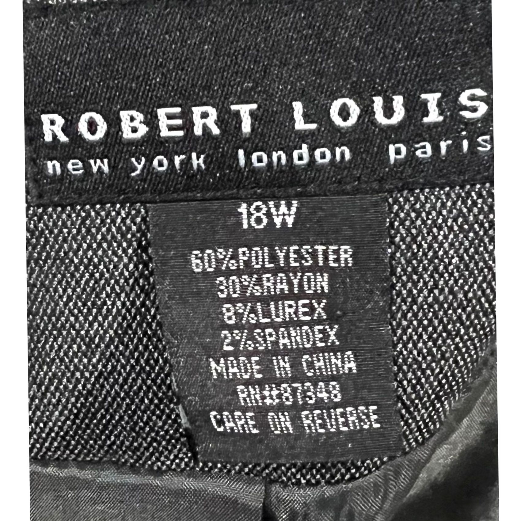 Vintage Robert Louis Women's Blazer Jacket Gray Metallic Sparkle Sheen Two-Button 18W Jacket Womens Plus 18W Gray Metallic Sparkle Sheen Blazer Size XXL / US 16-18 / IT 52-54 - 7 Thumbnail