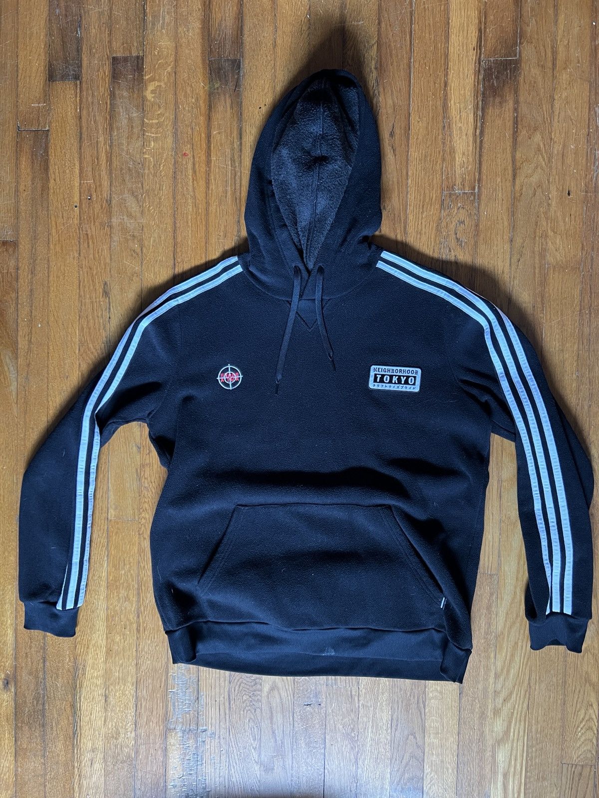 image of Adidas Originals Neighborhood Tokyo Fleece Hoody Dh2036 Blk in Black, Men's (Size Large)
