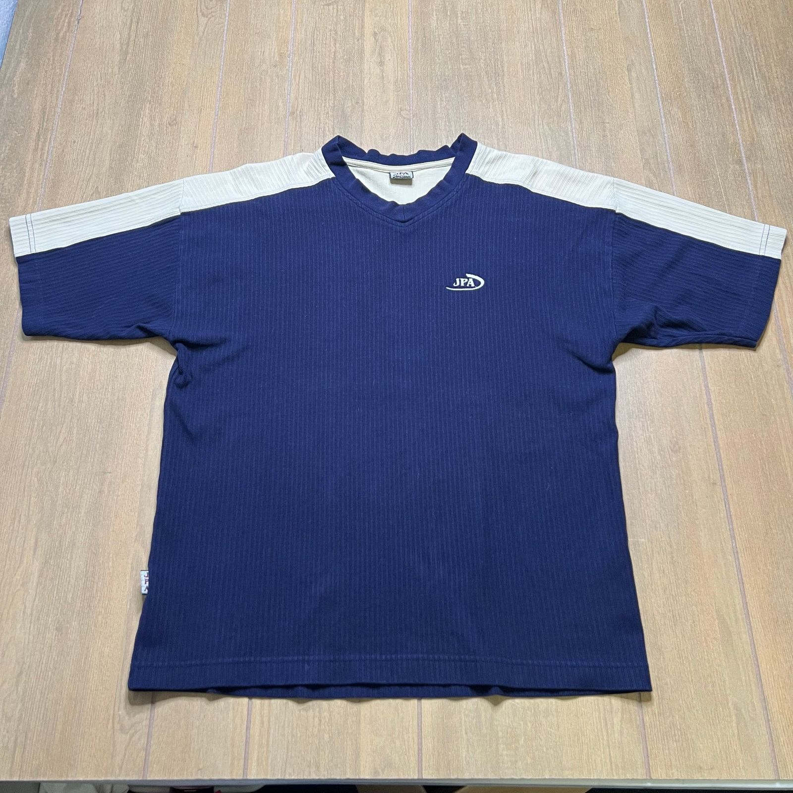 Vintage Vintage Y2K JPA Ribbed Shirt Mens Large Blue Soccer Style Size US L / EU 52-54 / 3 - 1 Thumbnail