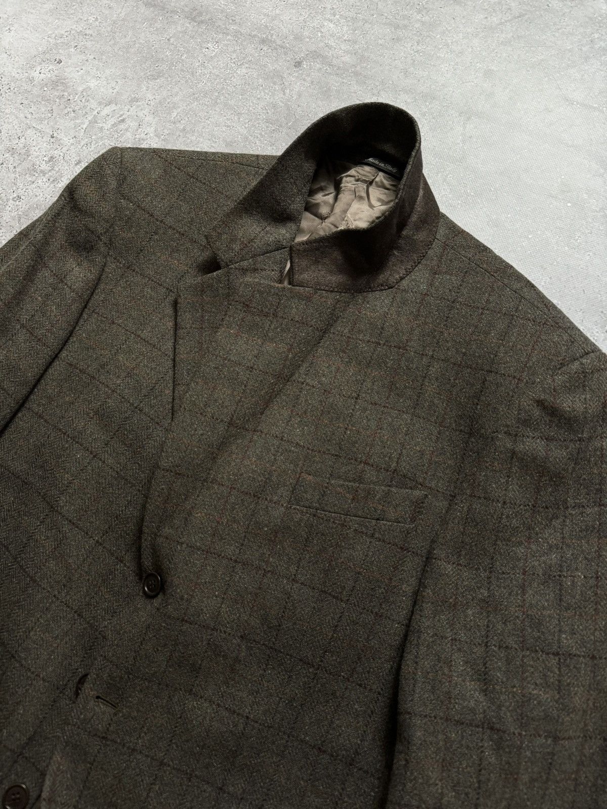 Missoni × Vintage Vintage 90s Missoni Uomo Wool Plaid Blazer Jacket Size 44R - 3 Thumbnail