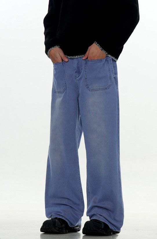 Japanese Brand American retro straight leg men's loose casual washed jeans Size US 32 / EU 48 - 3 Thumbnail