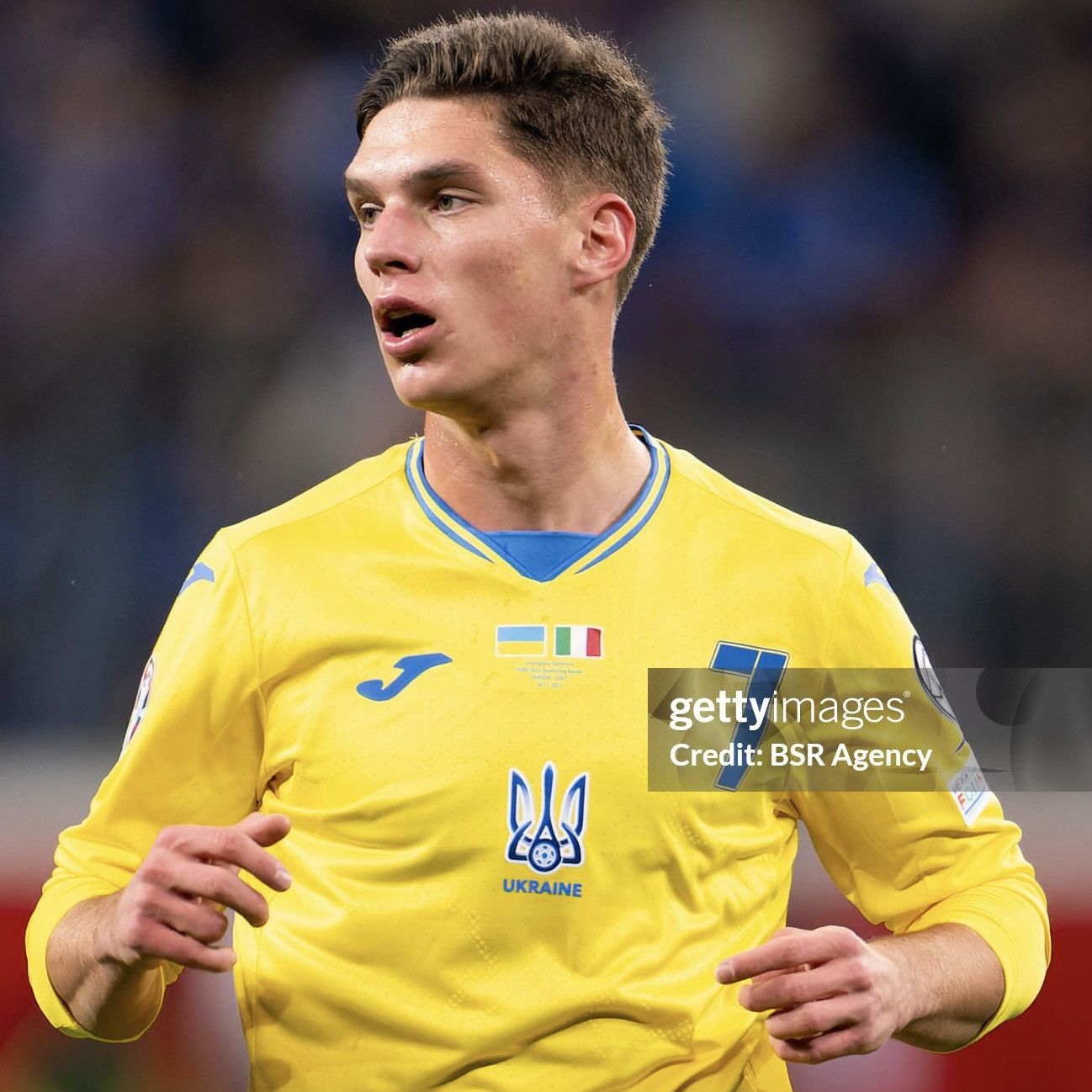 Joma 2023 2024 GAME ISSUE Ukraine National Sudakov Soccer Jersey Size US M / EU 48-50 / 2 - 2 Thumbnail