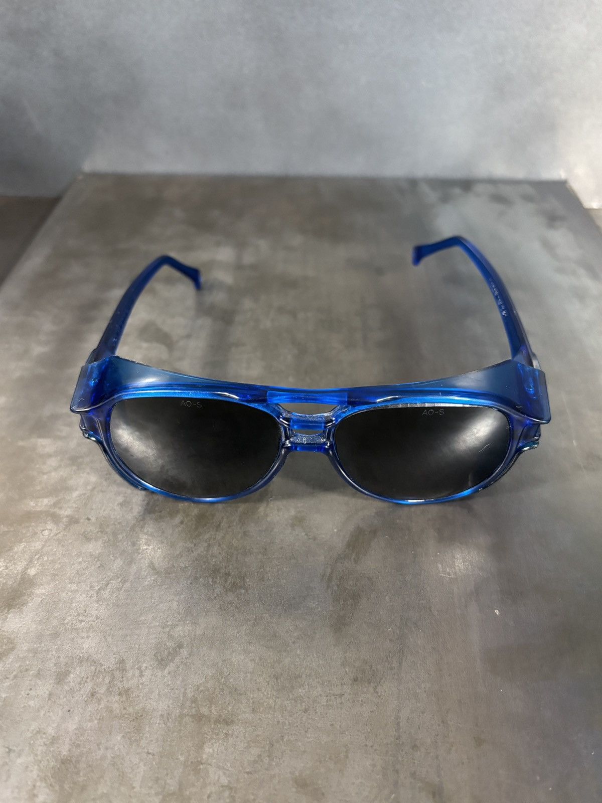Vintage 1980s Vintage Sunglasses Safety Oversized Goop Aviator Blue Size ONE SIZE - 11 Thumbnail