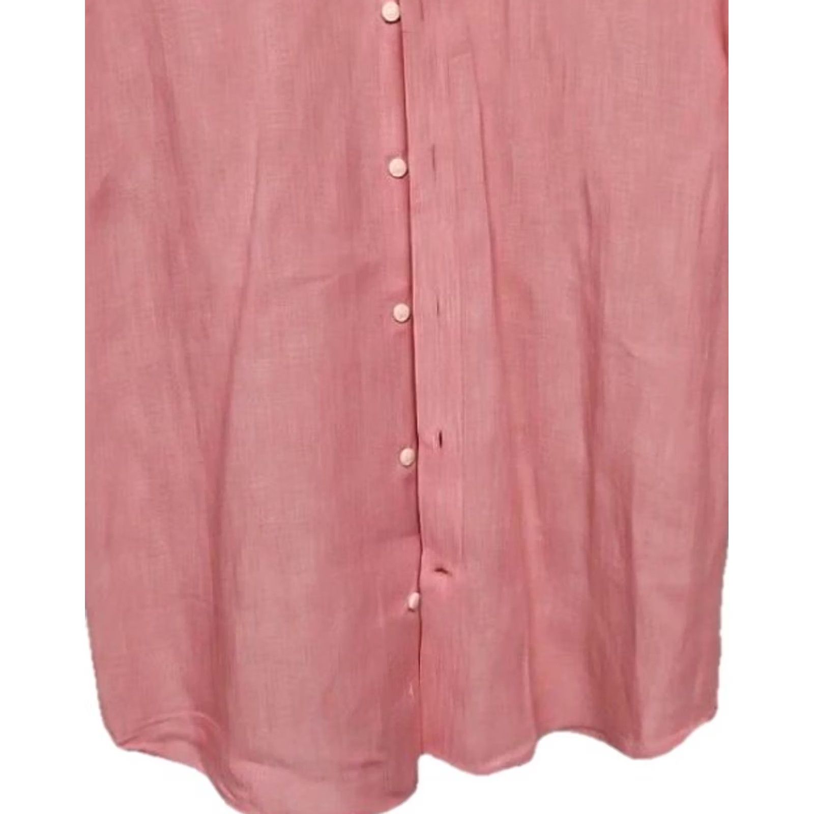 Nautica Nautica Shirt Men’s Linen Pink Short Sleeve Button-Up Casual Summer Solid Collared Beach Preppy Vintage No (adjusted within rules) Size US M / EU 48-50 / 2 - 3 Thumbnail