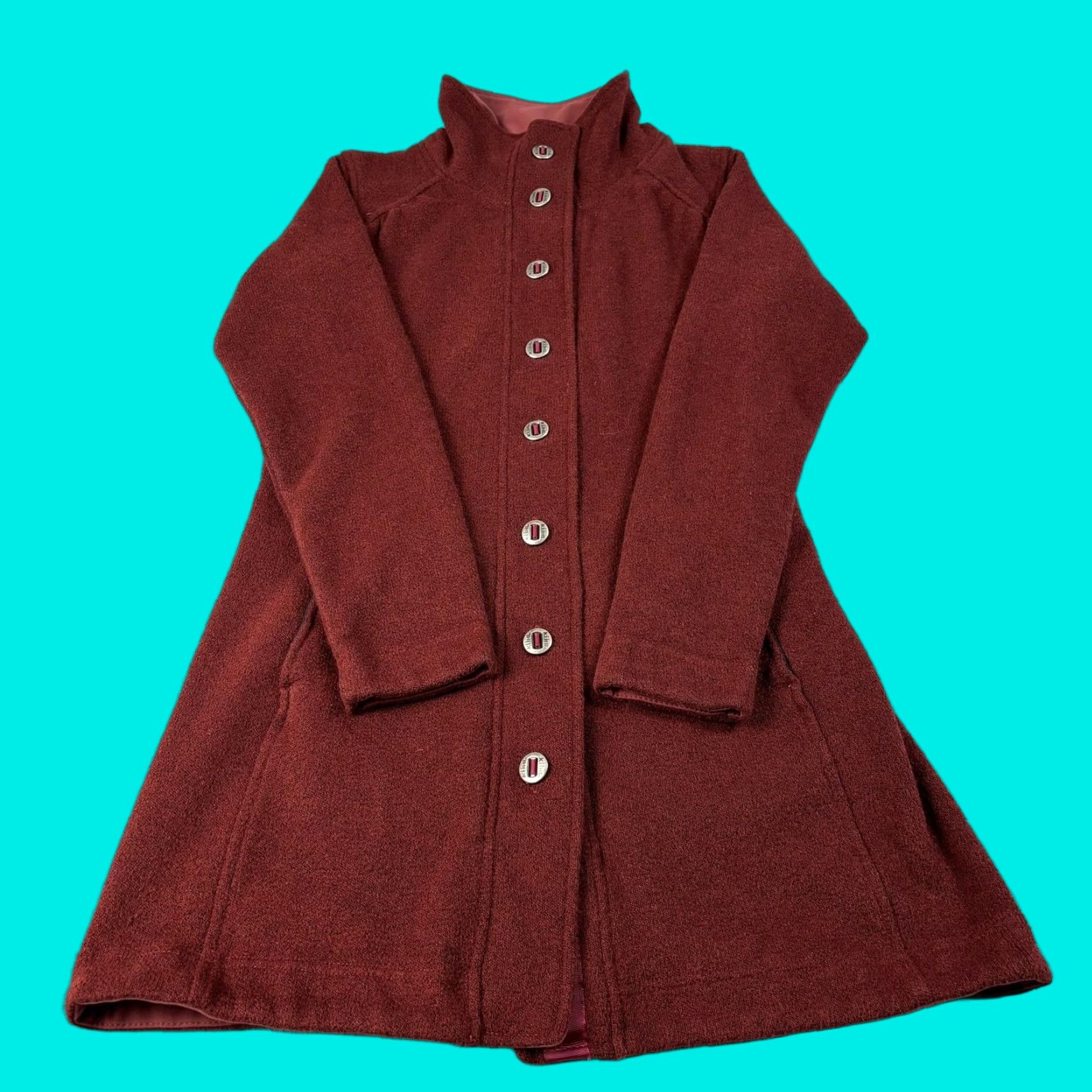 Vintage Kuhl Savina Jacket Women S Red Alfpaca Fleece Button Front Coatigan Duster Size S / US 4 / IT 40 - 1 Thumbnail