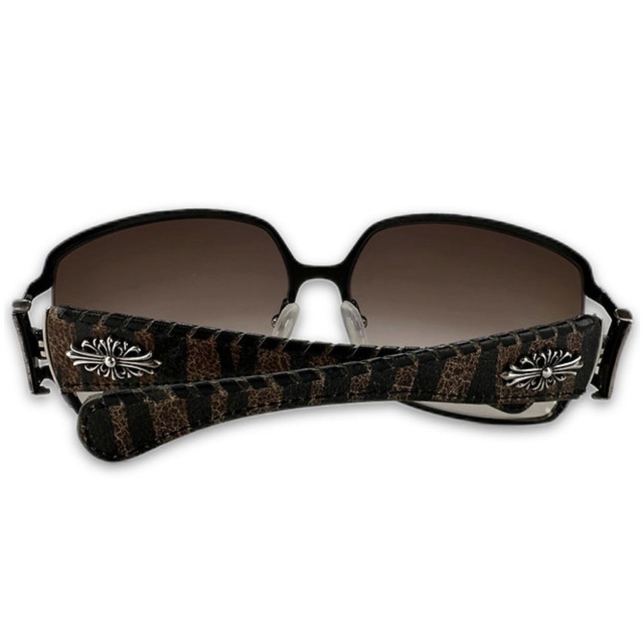 Chrome Hearts Chrome Hearts ‘Poon I’ Brown Camo Silver Scroll Logo Glasses Size ONE SIZE - 7 Thumbnail