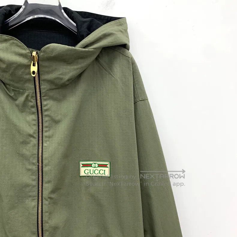 Gucci Gucci Colour block logo label embroidery cotton hooded lon Size US M / EU 48-50 / 2 - 9 Thumbnail