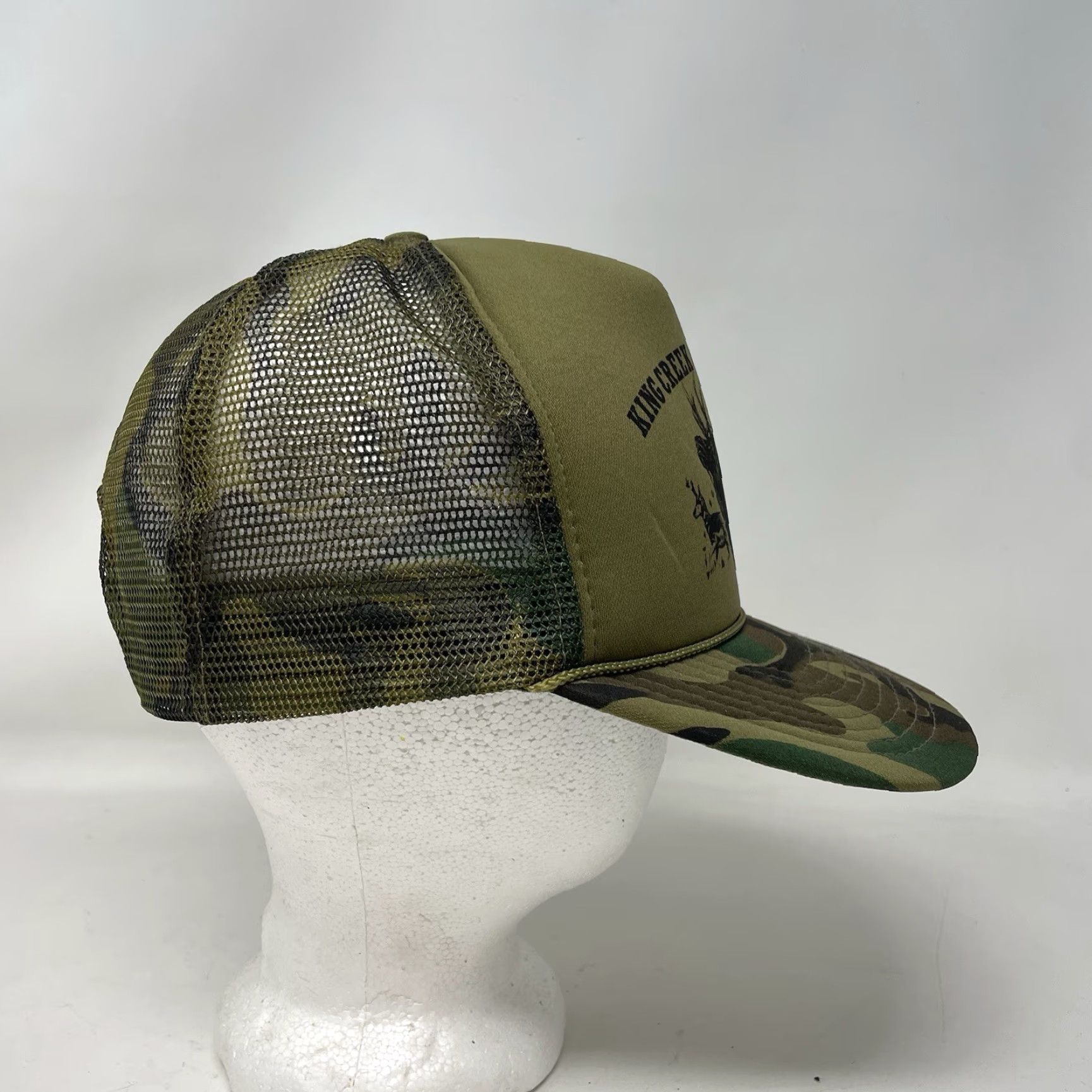 Vintage VINTAGE 80s Mohrs King Creek Outfitters Trucker Hat Camouflage Woodland Green One Size Mens Hat Size ONE SIZE - 5 Thumbnail