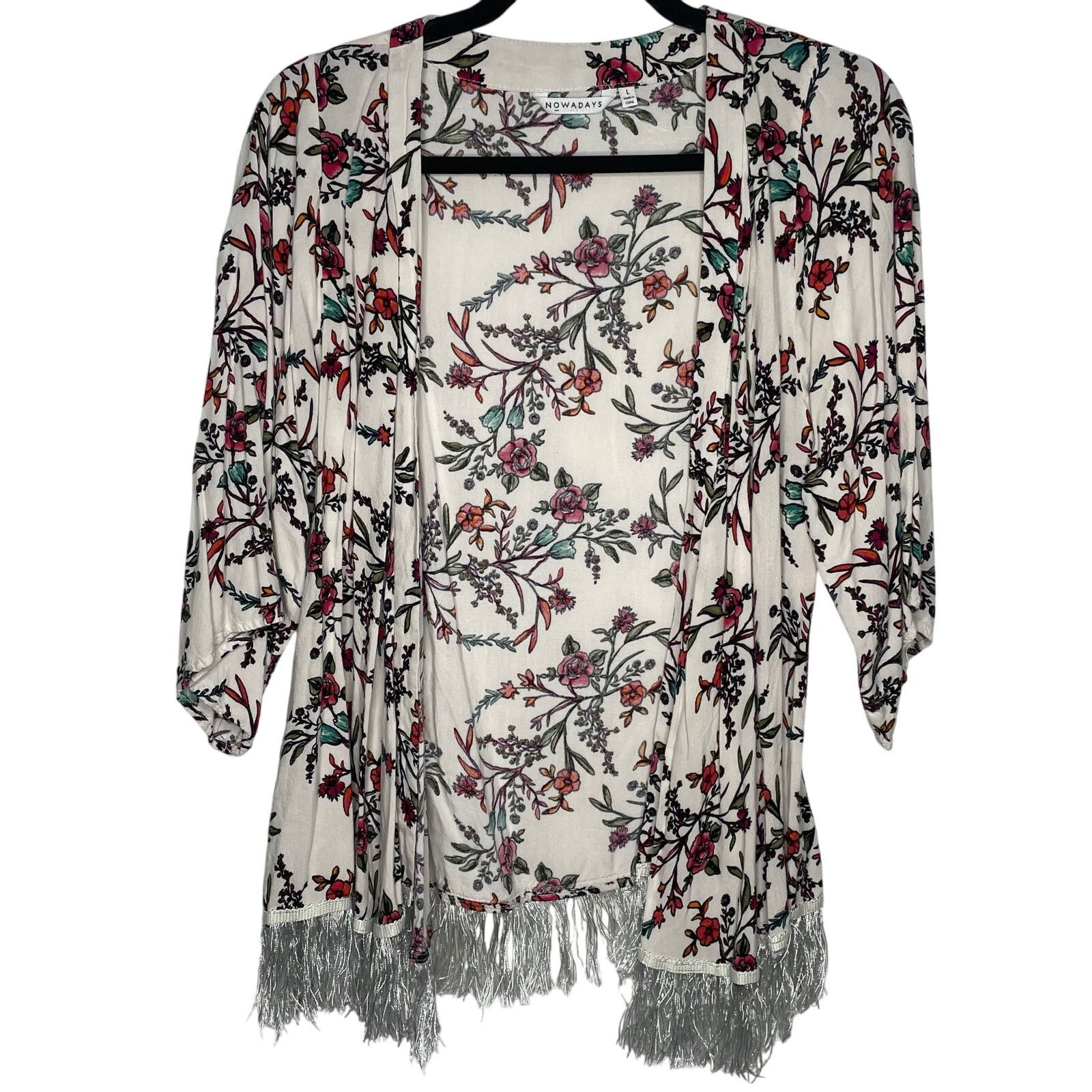 Other Nowadays Rayon Floral Cardigan Size L / US 10 / IT 46 - 1 Thumbnail