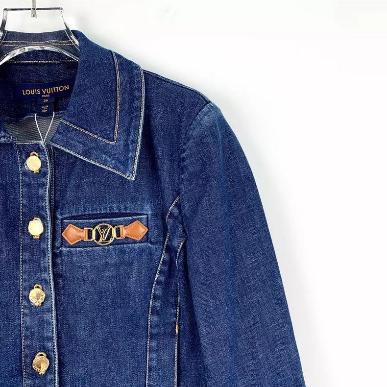 Louis Vuitton Louis Vuitton Denim Jacket with Logo Patch-2506 Size XS / US 0-2 / IT 36-38 - 3 Thumbnail