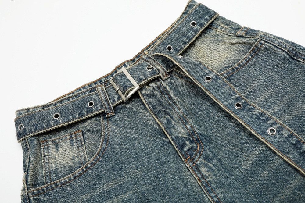 Jean Men's street style punk distressed washed denim shorts Size US 32 / EU 48 - 3 Thumbnail