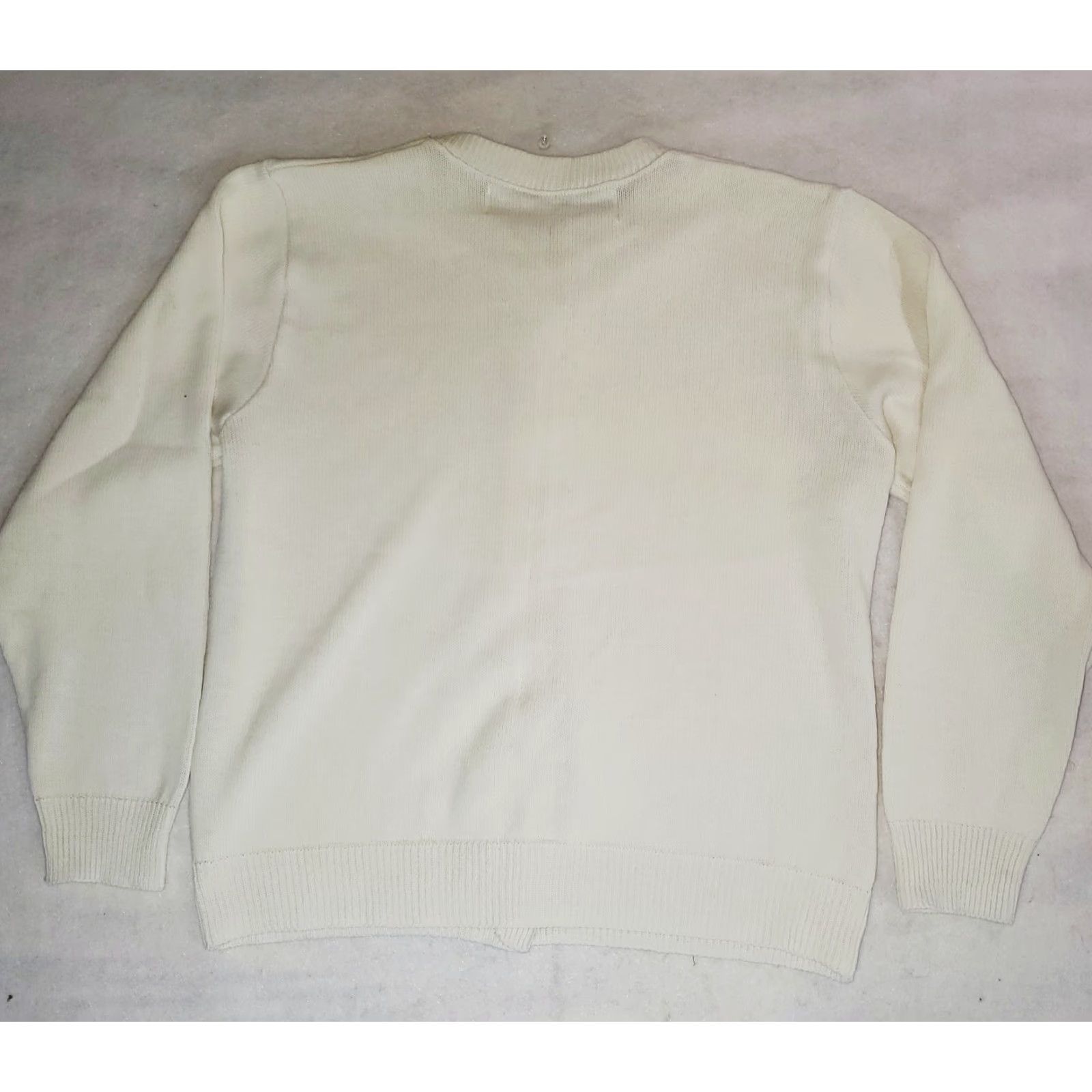 Vintage VINTAGE School Apparel Inc American Crew-neck Long Sleeve Sweater Button Up Womens 40 White Solid 80s Pattern Shirt Size S / US 4 / IT 40 - 4 Thumbnail