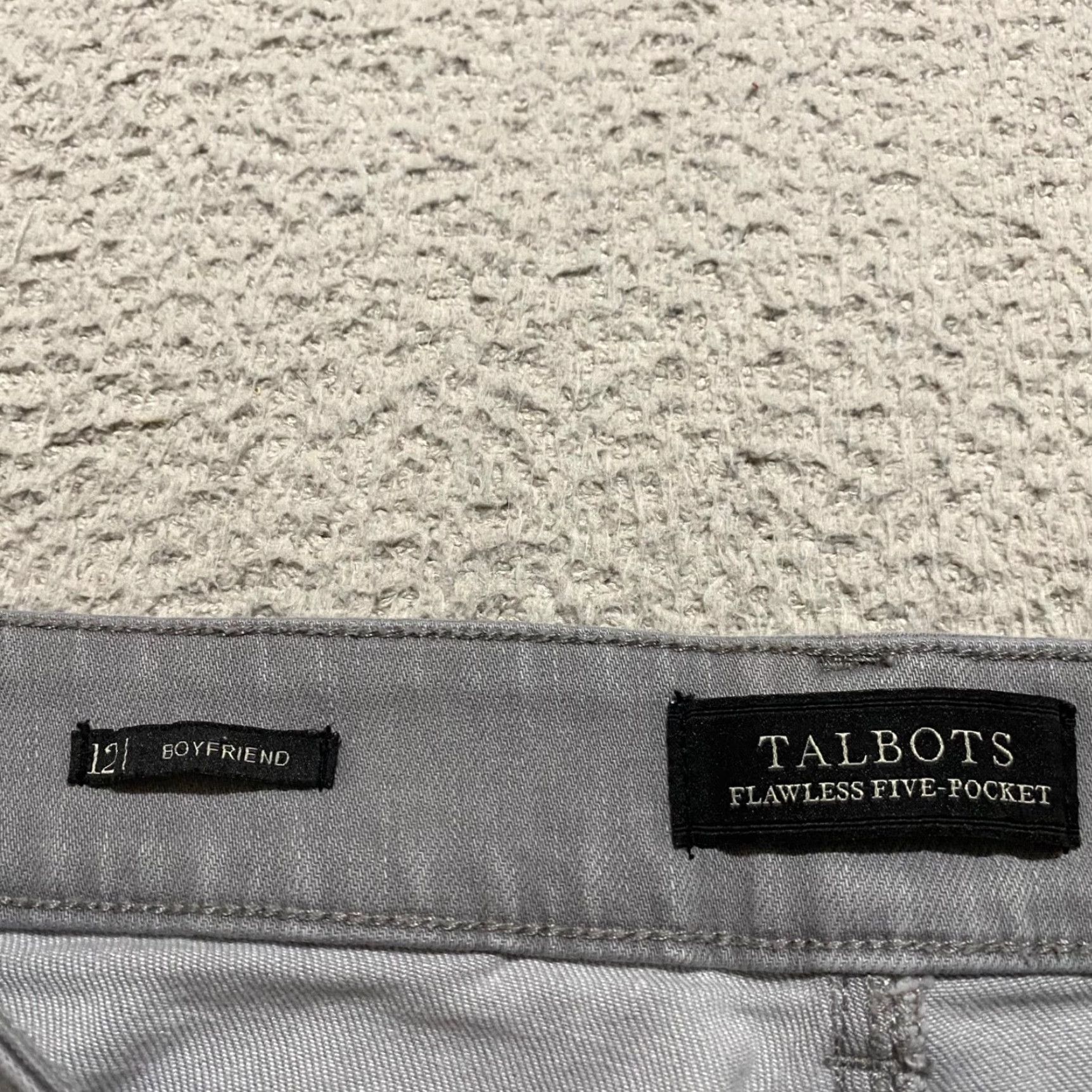 Talbots Talbots Jeans 12 Gray Medium Wash Straight 5-Pocket Denim Mid Rise Womens Jeans Size 34" / US 12 / IT 48 - 3 Thumbnail