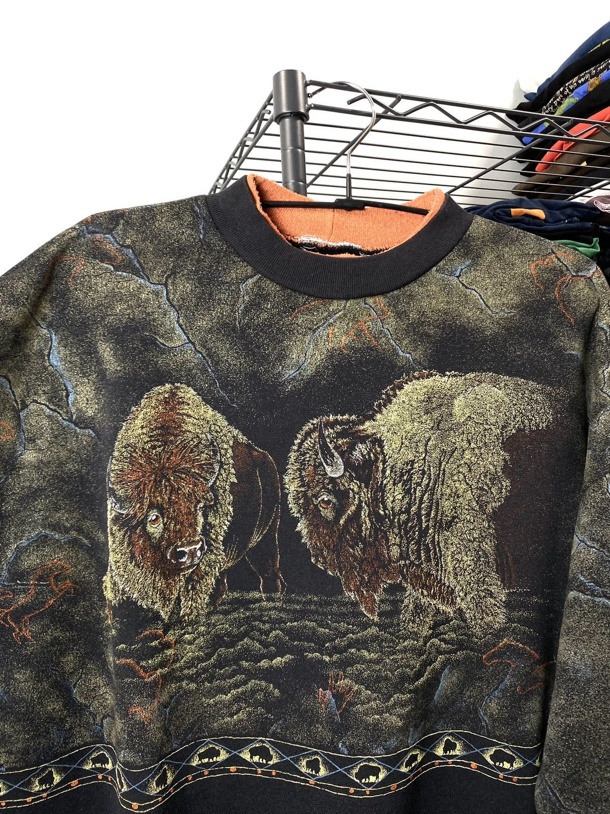 Vintage 90’s American Vintage Buffalo Full Print Sweatshirt Supreme Size US M / EU 48-50 / 2 - 2 Thumbnail