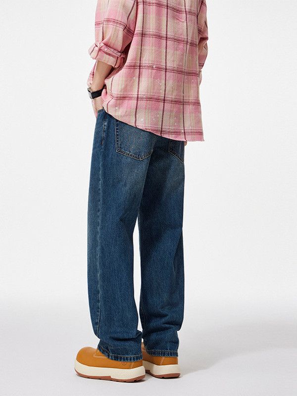 Japanese Brand Cleanfit Men's Retro Washed Loose Casual Straight Jeans Size US 32 / EU 48 - 4 Thumbnail