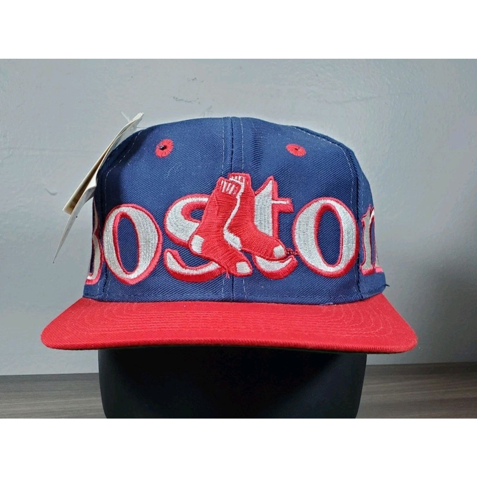 Boston Red Sox Logo 7 Hat Snapback Cap Spellout Wrap Around
