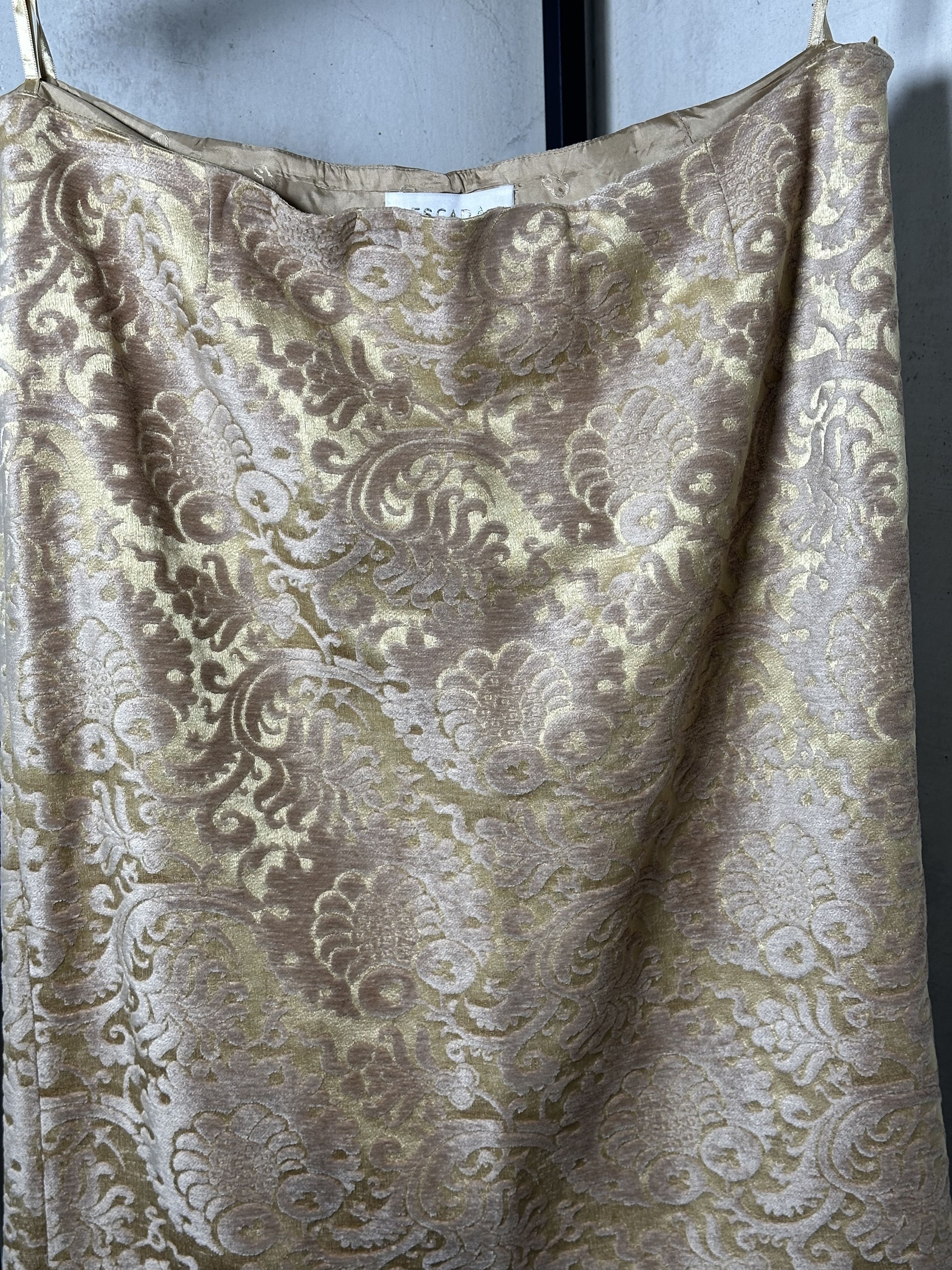 Escada ESCADA Gold Toned Brocade Skirt Size 30" / US 8 / IT 44 - 3 Thumbnail