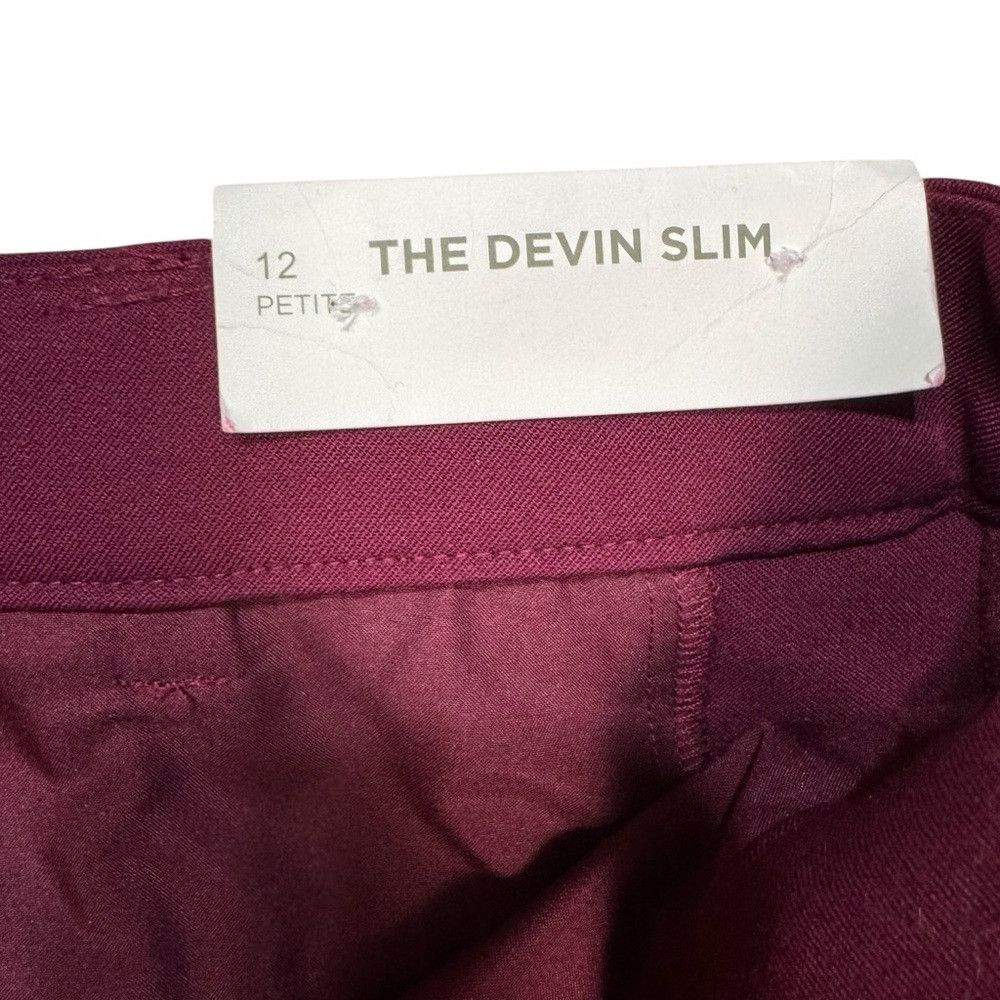 Loft NWT New $90 LOFT Devin Tie Waist Slim Maroon Pants Size 12 Size 34" / US 12 / IT 48 - 9 Thumbnail