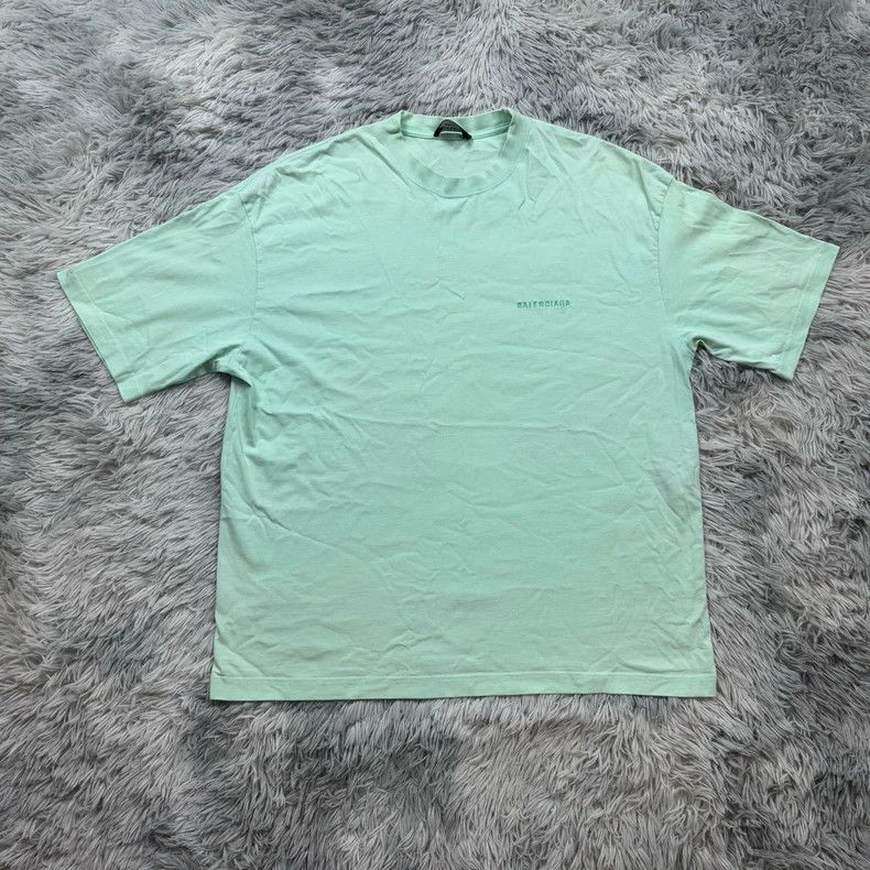 Balenciaga Balenciaga Mint Green Back Logo Tee - dmc Size US M / EU 48-50 / 2 - 1 Thumbnail