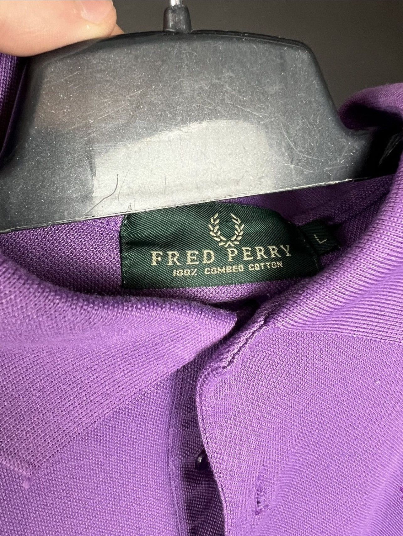 Fred Perry × Vintage Fred Perry Purple Combed Cotton VTG Polo Shirt Size US L / EU 52-54 / 3 - 3 Thumbnail